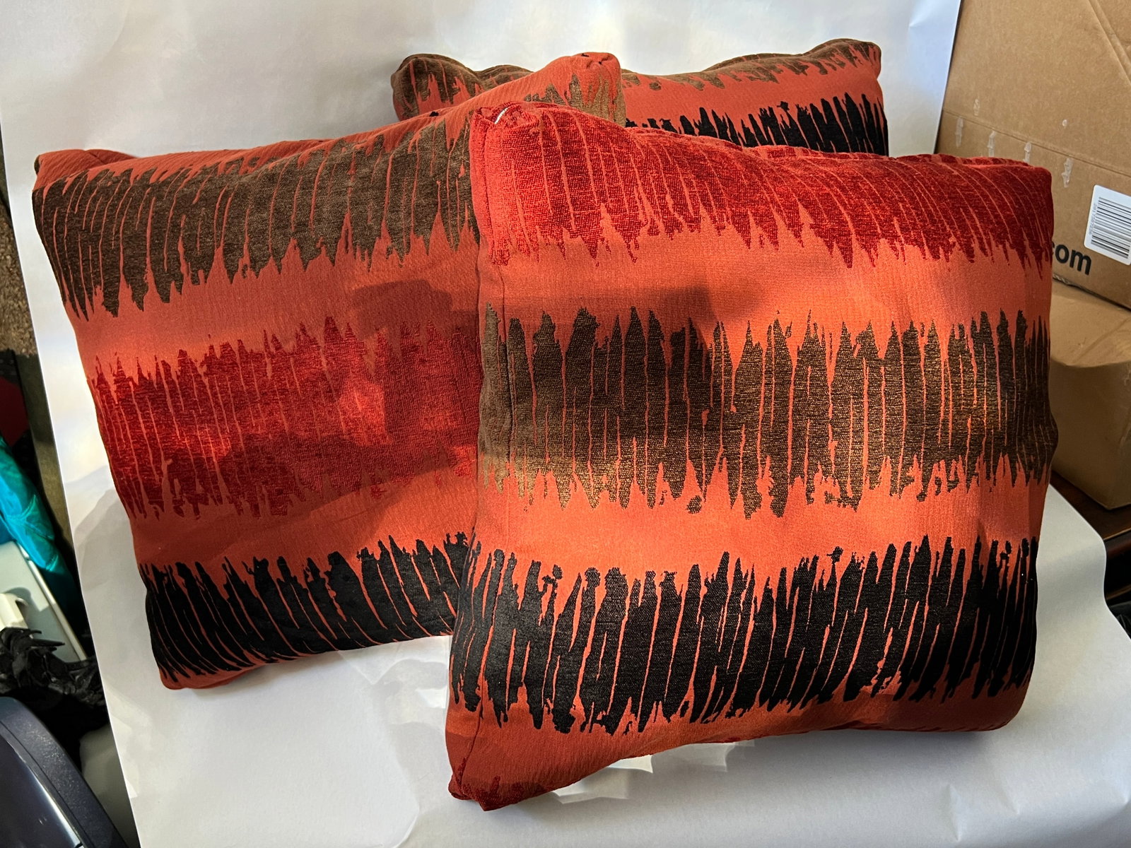 Trio of Striped Silk Throw Pillows (1 of 5)