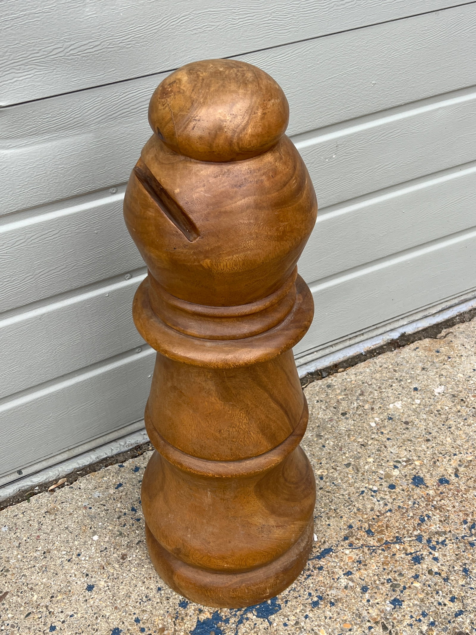 Large Object d'Art Chess Bishop Wood Statue (1 of 5)