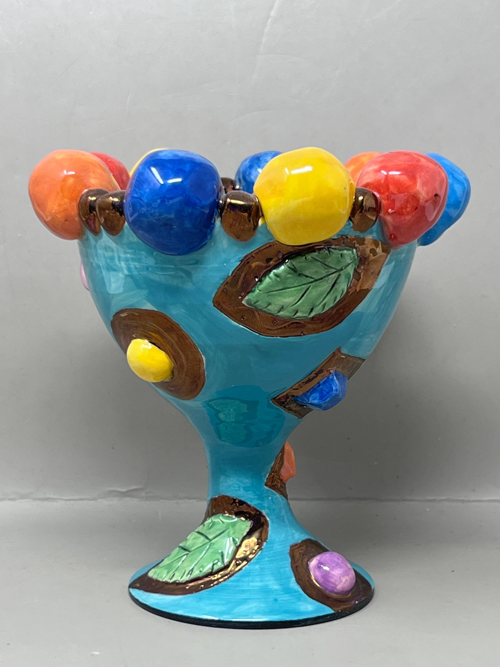c.1994 Mary Rose Young Signed Studio Pottery Pedestal Dish (1 of 8)