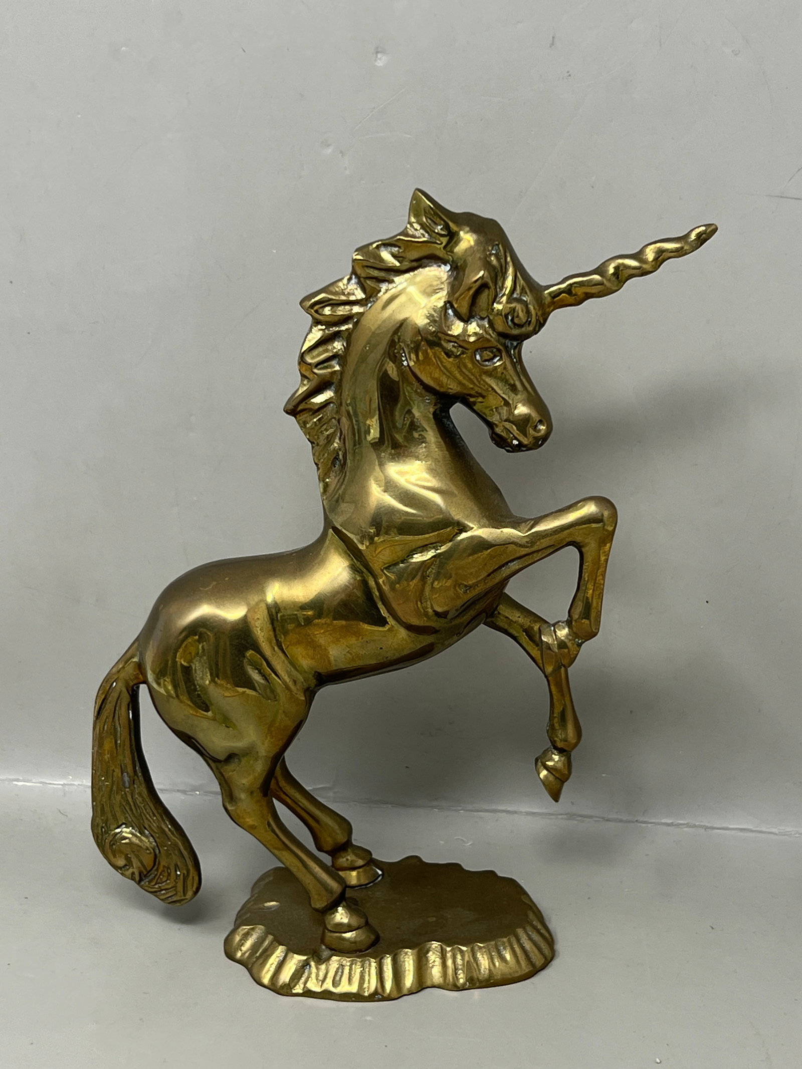 Heavy Solid Brass Vintage Rearing Brass Unicorn (1 of 7)