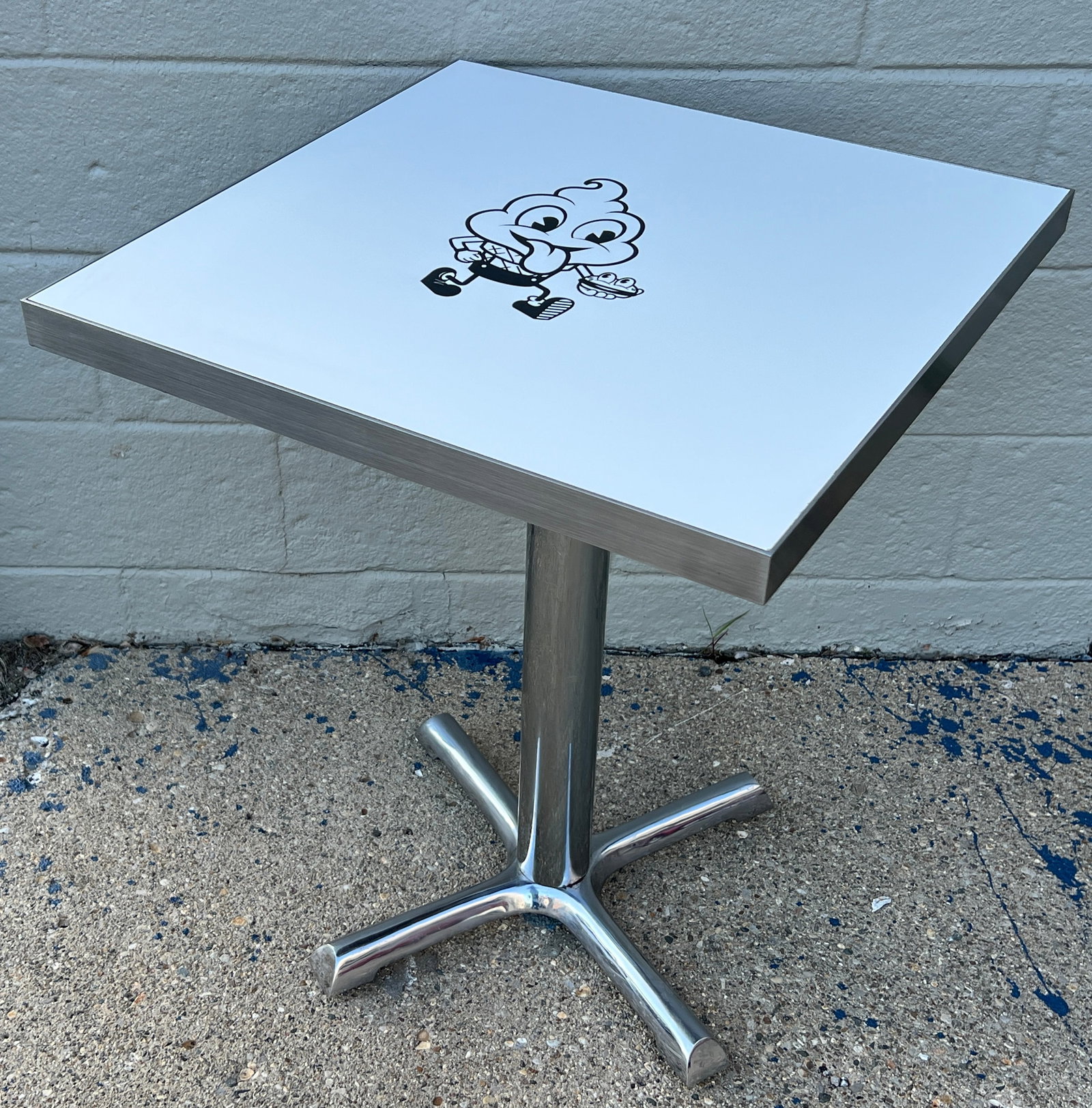 Whimsical Line Drawing Concession Style Ice Cream Cone Rectangle Patio Table "Mr Dips" (1 of 11)
