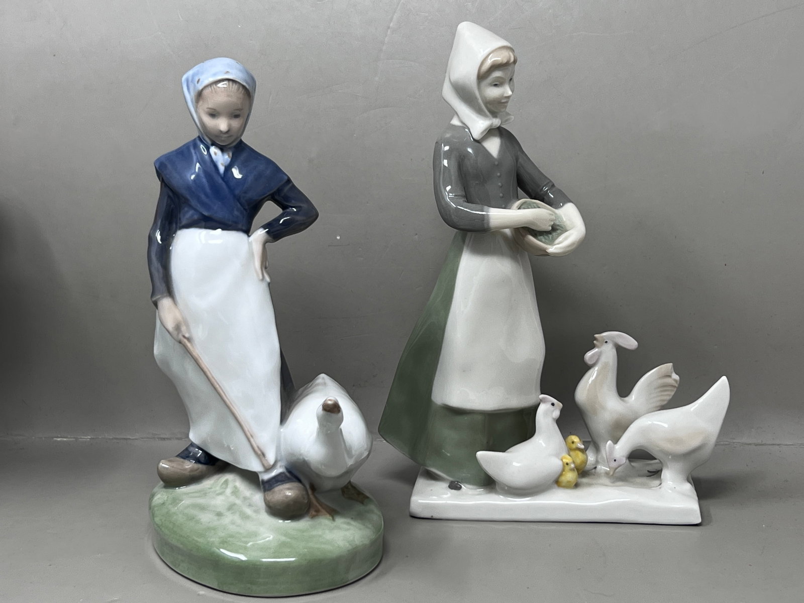 Royal Copenhagen "Girl with Chickens" Danish Porcelain Figurine: Designed by Christian Thomsen