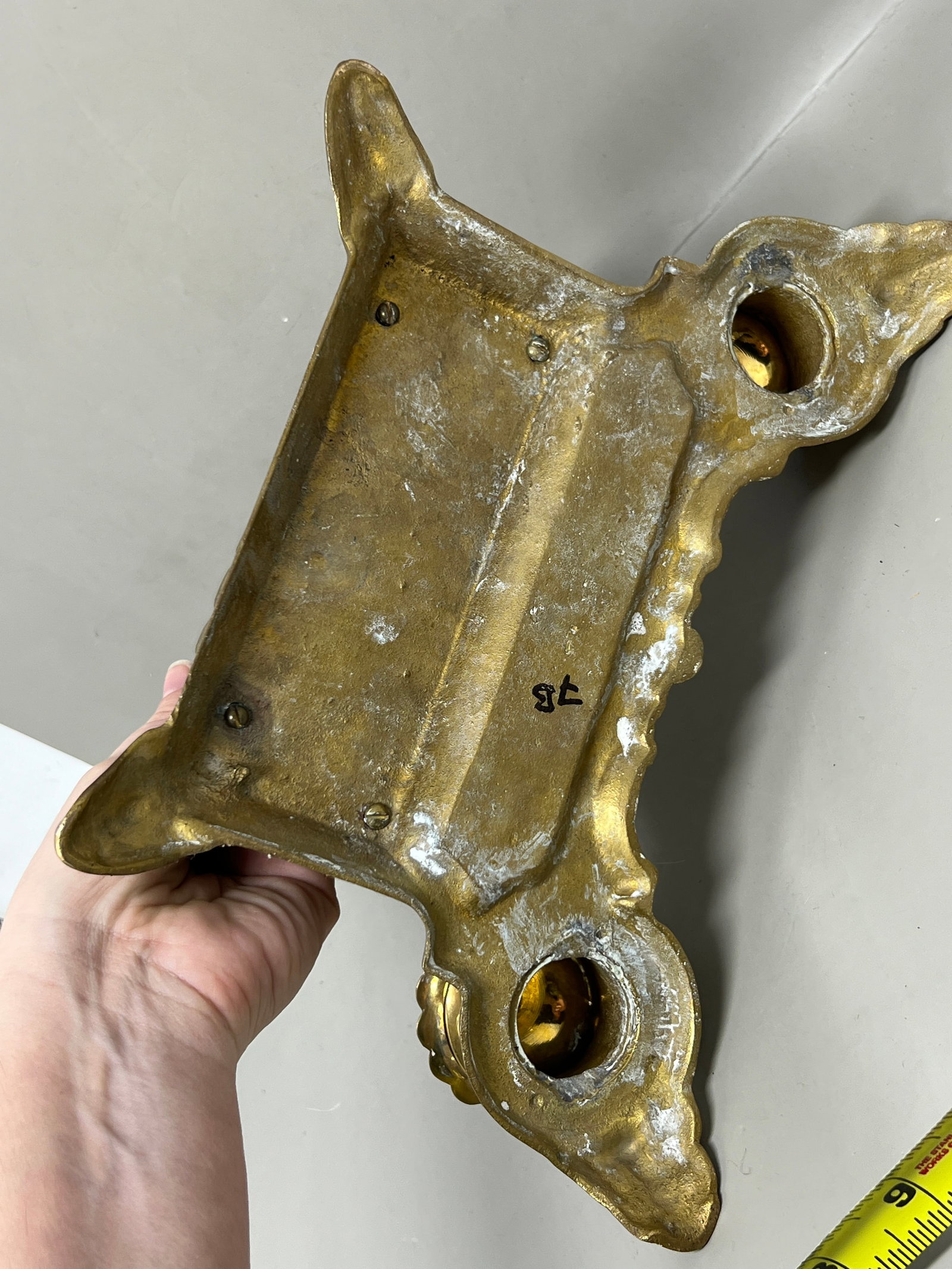 Heavy Solid Brass Inkwell with Cherubs - 10