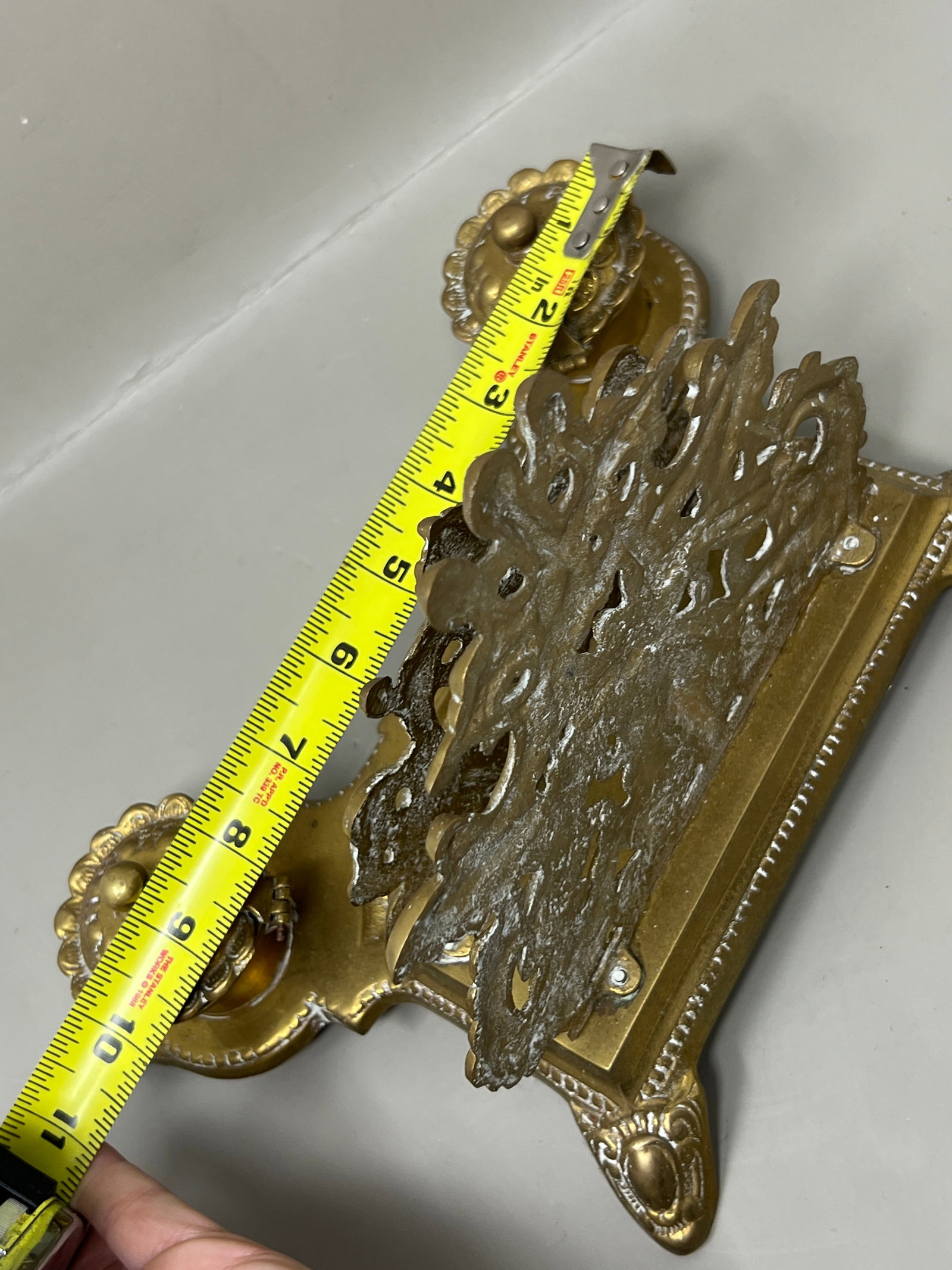 Heavy Solid Brass Inkwell with Cherubs - 12