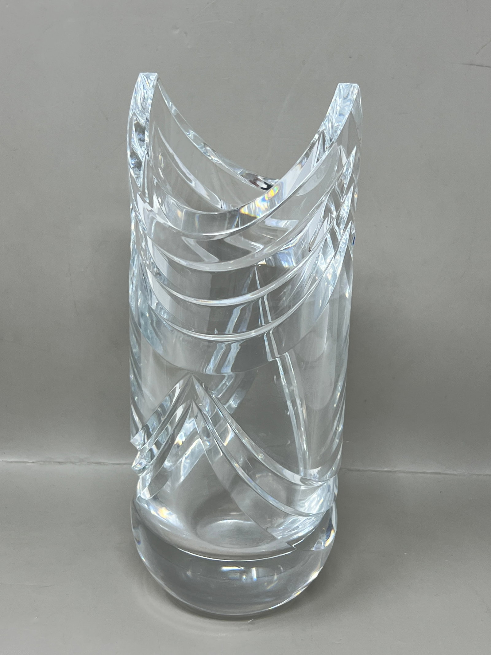 "Ancient Dynasty" by Hoya Japanese Blown Glass Vase: Art Deco Inspired, great weight