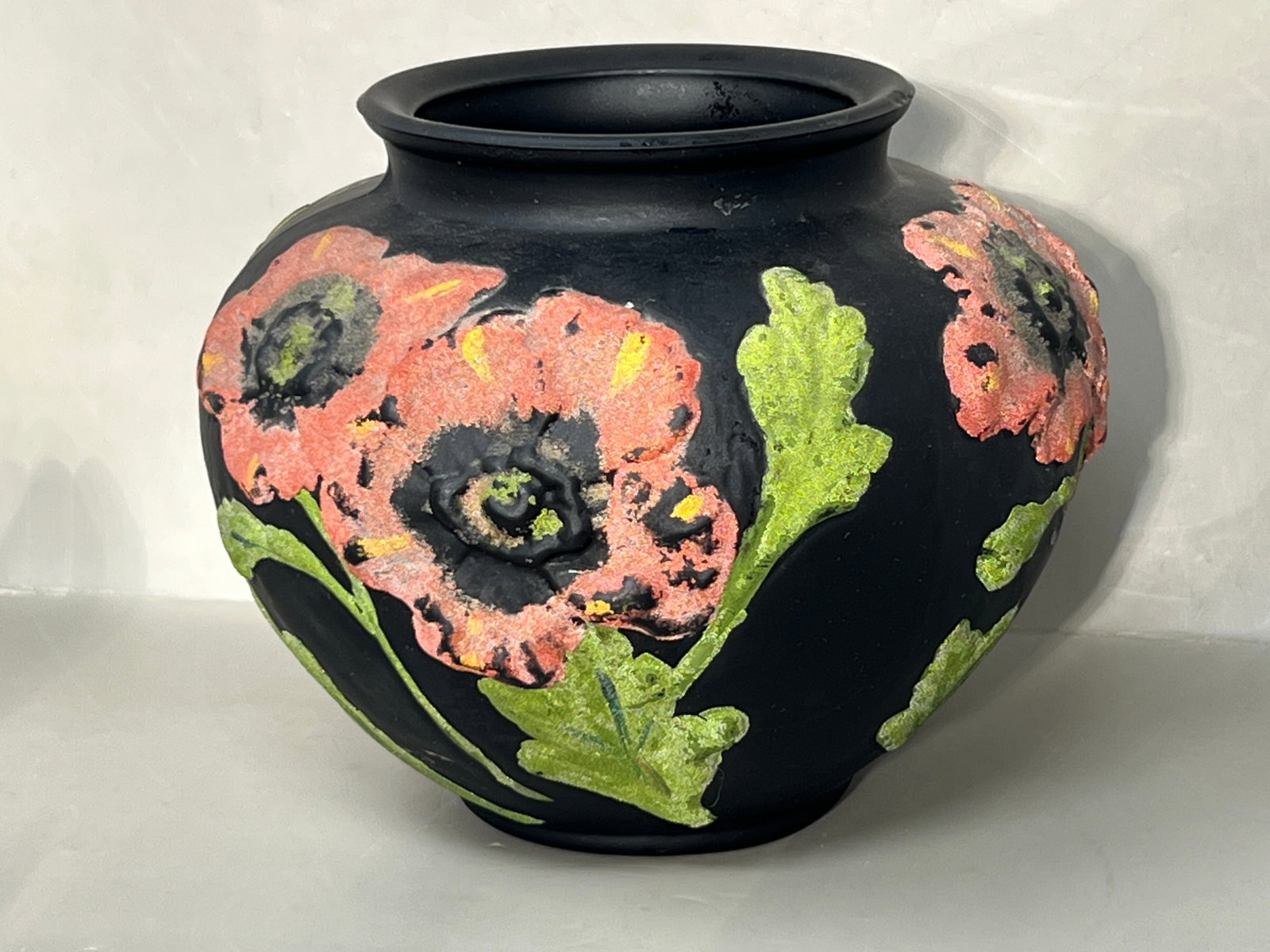 Handpainted Satin Glass Antique Pressed Glass Vase (1 of 9)