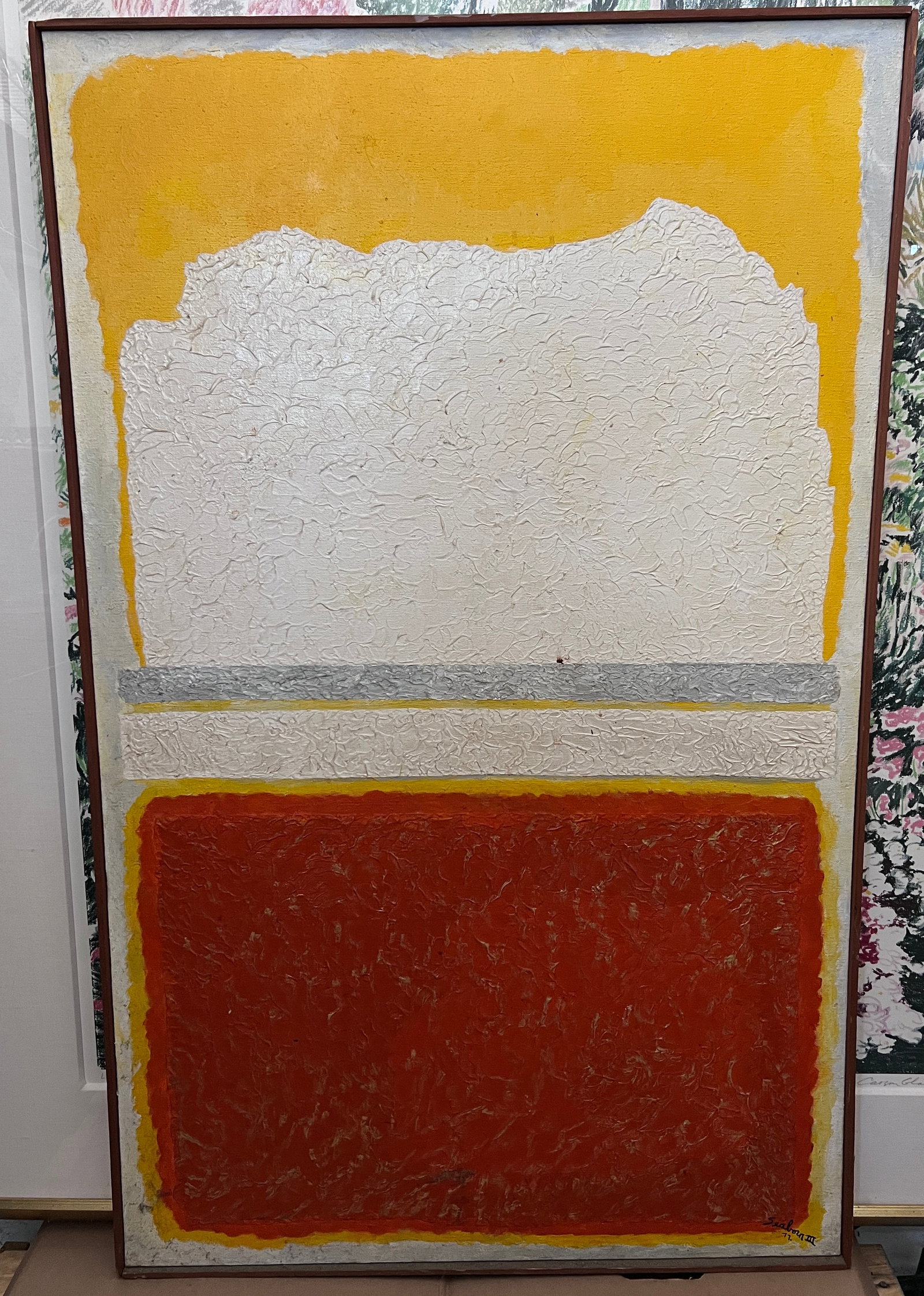 1972 Signed Seaborn 3 Detroit Artist Mid Century Original Oil Painting: Detroit Local Artist, needs cleaning