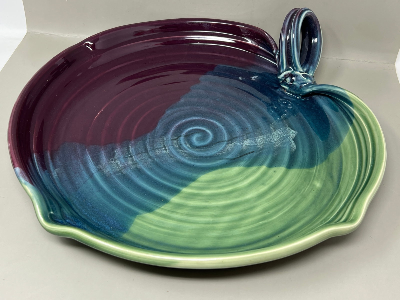 Signed Large Studio Pottery Platter Leaf Shape: research