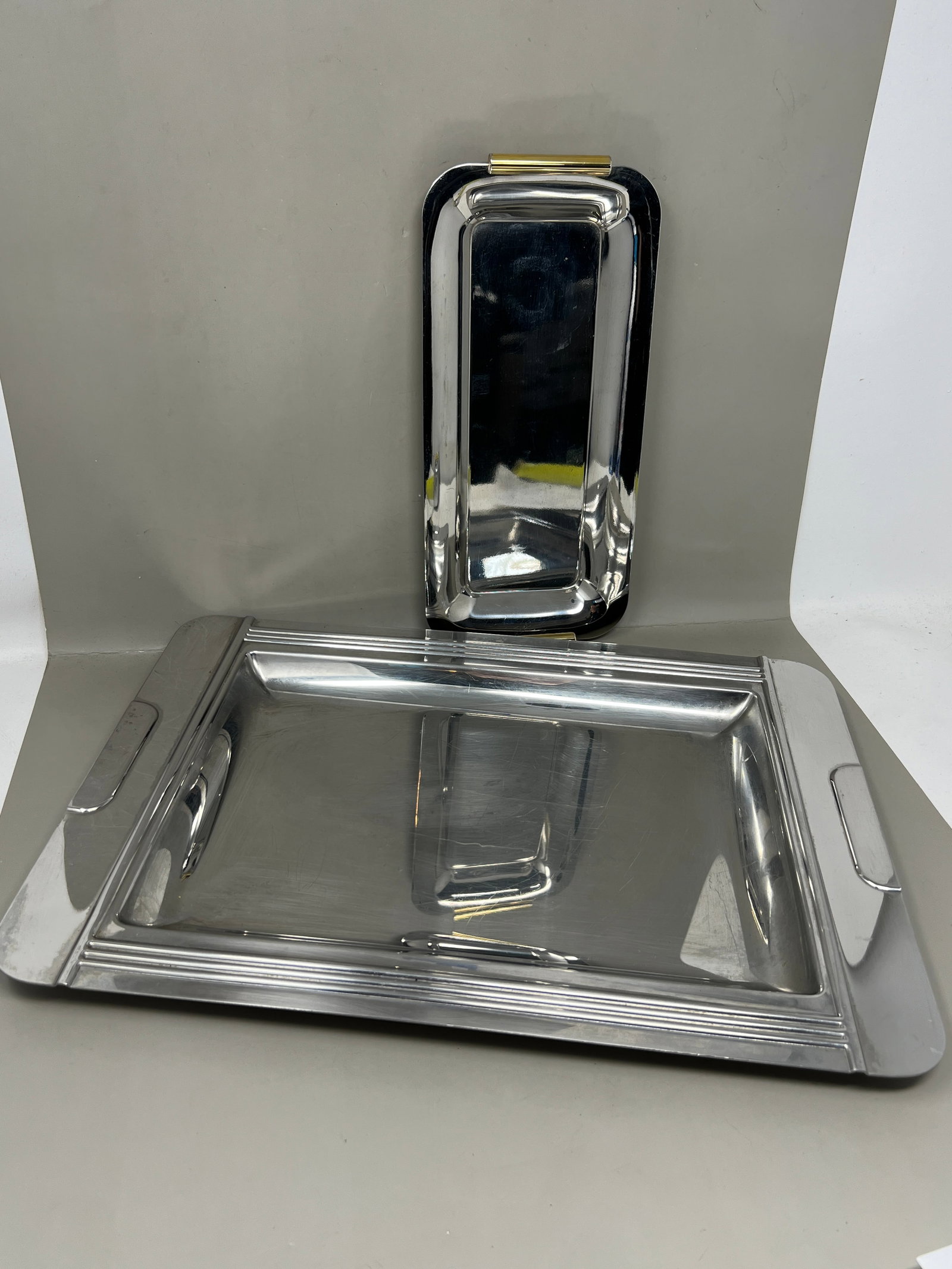 Jean Couzon Art Deco Inspired French Tray, Summit Italian Stainless Steel Tray (1 of 16)