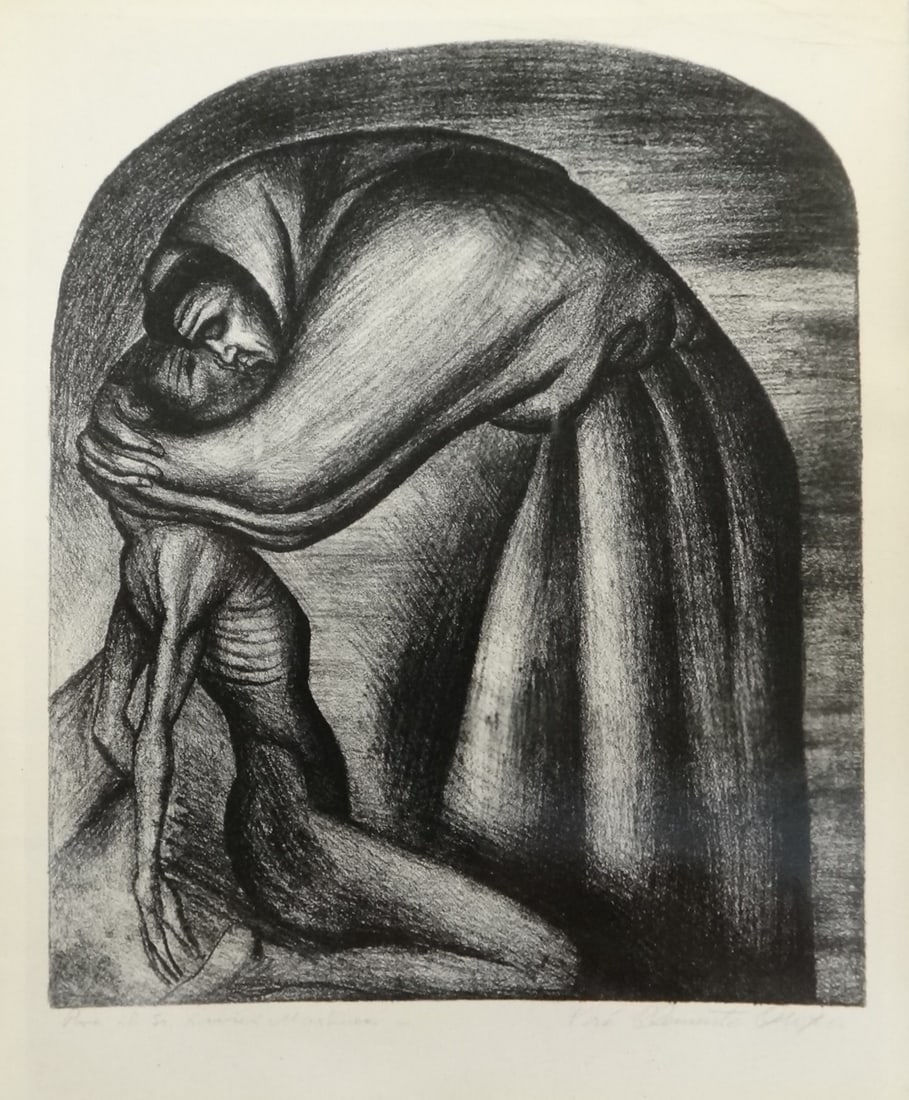 Rare 1929 Jose C. Orozco Ink Lithograph - The Franciscan - Signed, 6 1/8" x 4 7/8" (1 of 5)