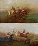 Pr. 19th c. English Oils on Artist Board, Horse Racing in the Countryside,