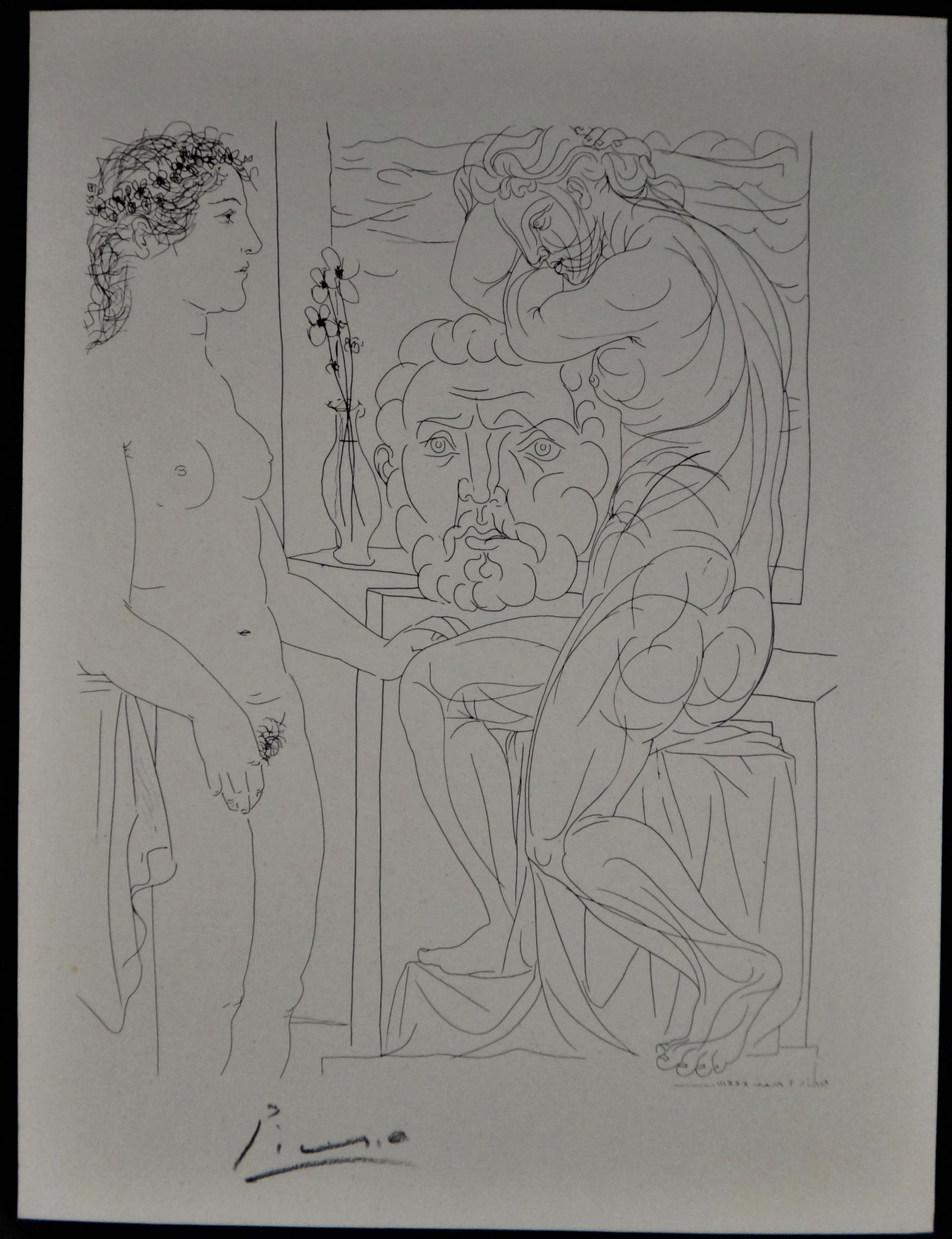 Pablo Picasso Vollard Suite Etching -“Nude Model & Sculptures”.11” x 8 5/16&# (1 of 3)