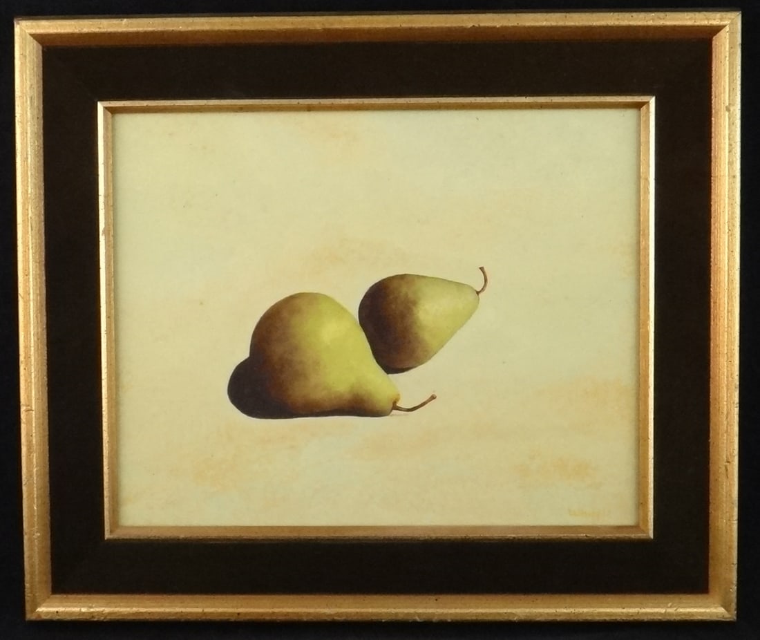 Original Frank Whipple Oil on Artist Board of 2 Pears, Signed, 10” x 8”. (1 of 5)
