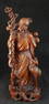 Antique Chinese 12in carved rosewood figure of Shou Lao, the God of Longevity