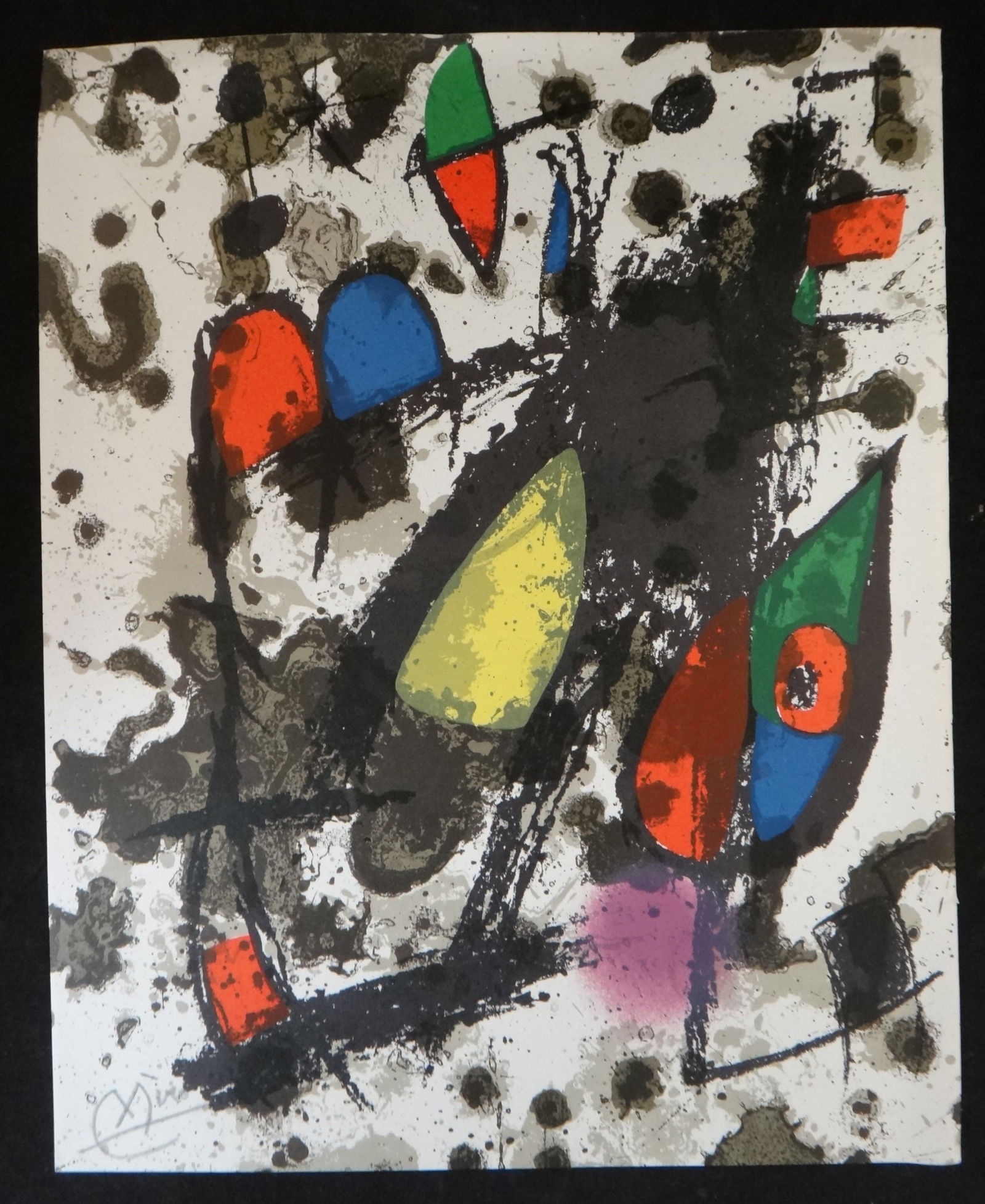 Joan Miro Original Signed Colored Lithograph Abstract Cover Art. 12 7/8” x 10 1/8”. (1 of 4)