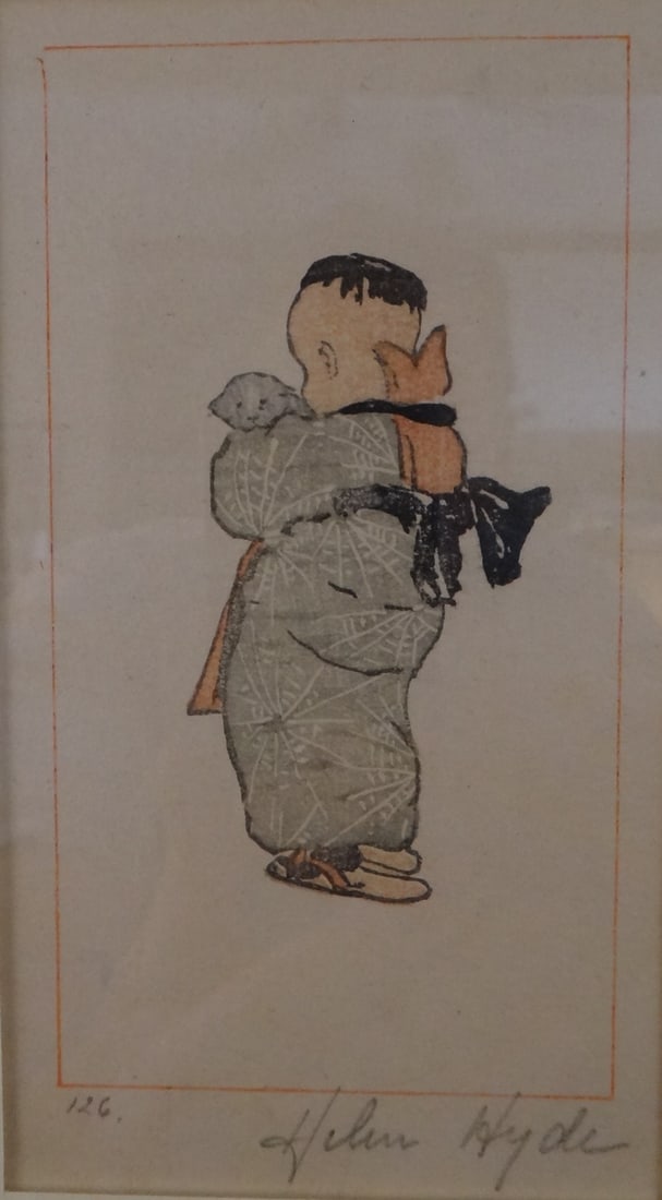 Helen Hyde LE Woodblock - “The Shoes of his Father”.   (1 of 5)