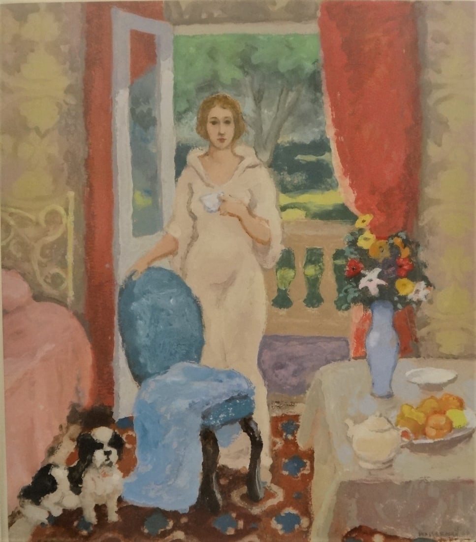 Gerald Wasserman Ca. Artist. Oil on Linen, Female & Interior, 15 5/8” x 13 ¾”. (1 of 6)