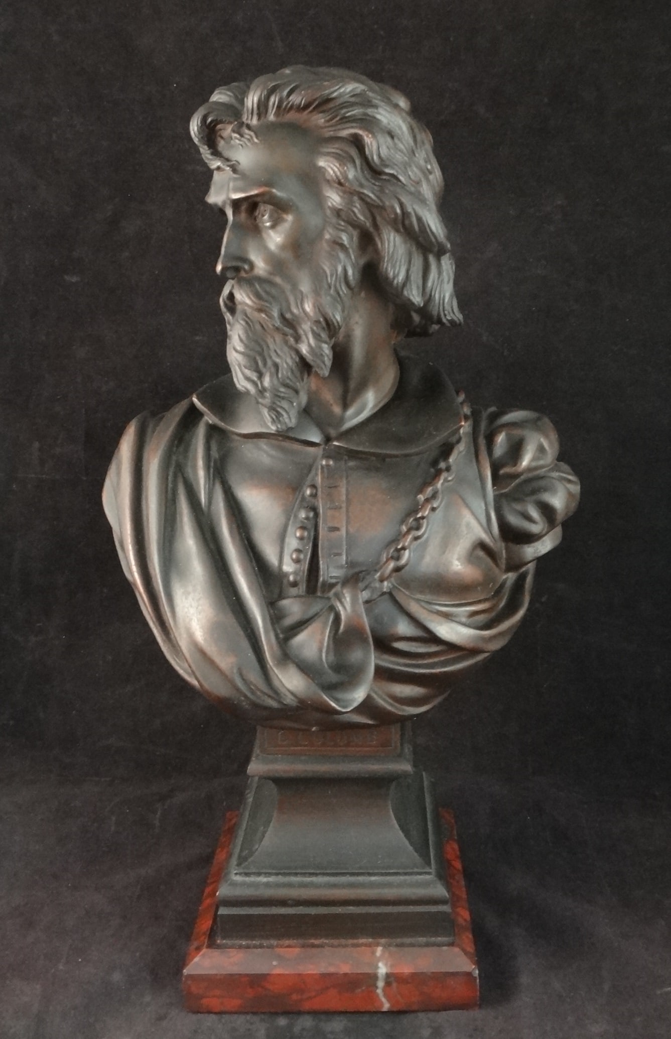 19th c. Bronze Christopher Columbus on Marble Base (1 of 9)