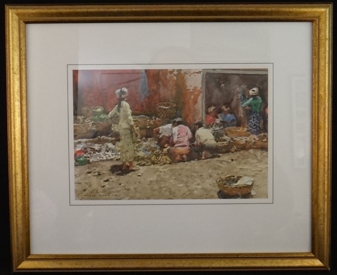 Pr. Donald Teague LE Artist Proof Colored Lithographs – Old Bali Market: Pair of Donald Teague LE Artist Proof Colored Lithographs – Old Bali Market. Both are pencil signed along with AP & # 19/50. Also signed in plate. Printed in 1988. Lithograph measures 9” x 6&r