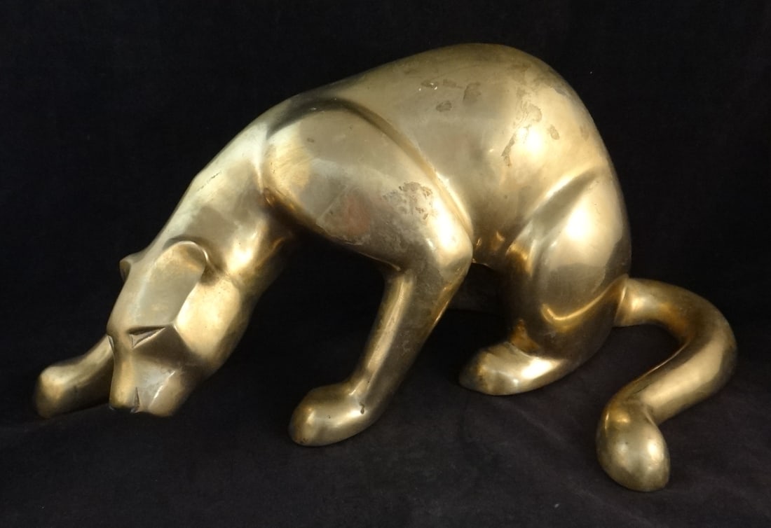 Large Vintage Dolbi Solid Brass Panther Shelf Ornament (1 of 9)