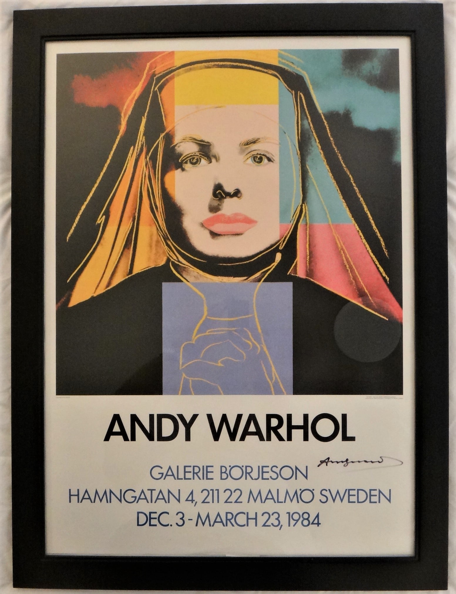 Original Andy Warhol Colored Lithograph – Ingred Bergman - The Nun (1 of 8)