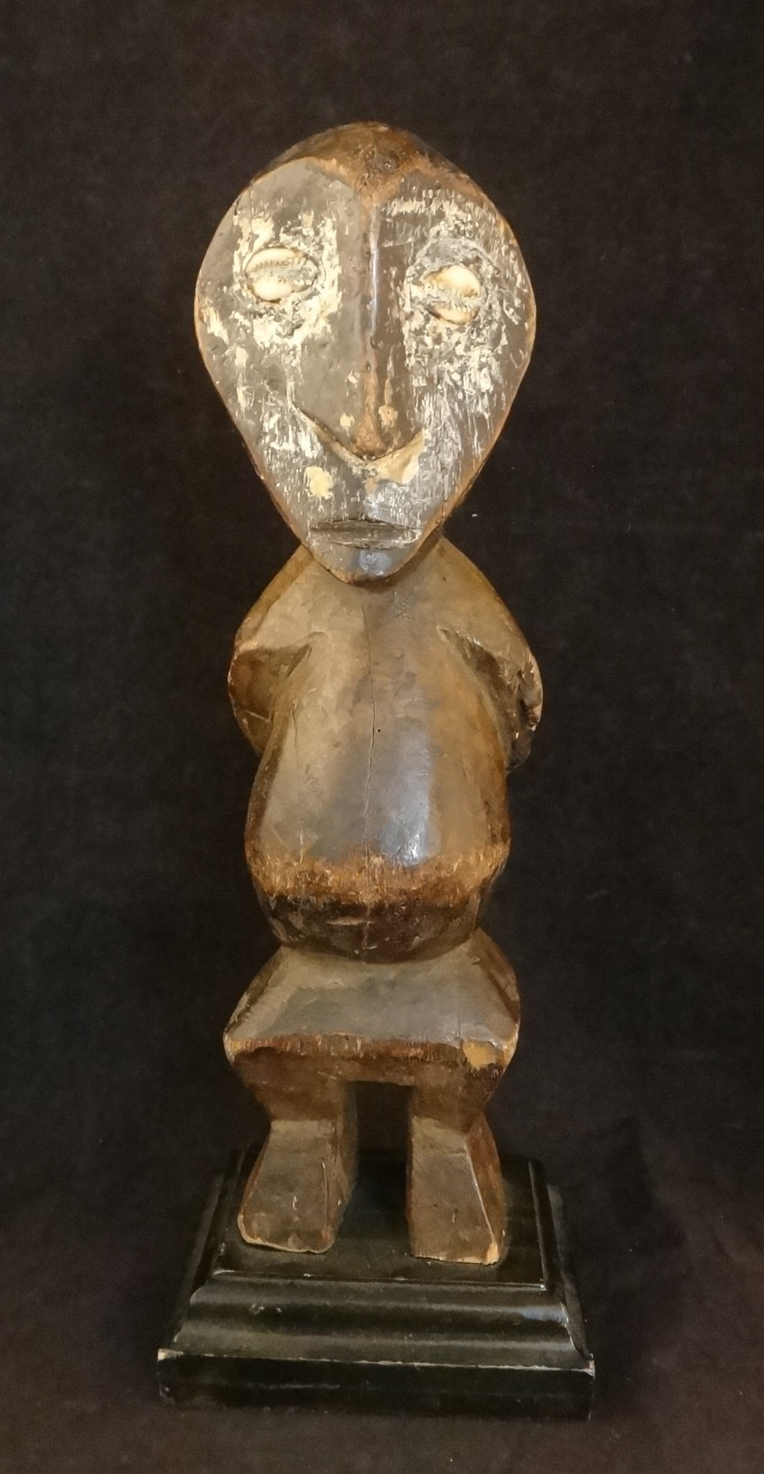 Old African Lega-Congo Wood Figure w/Shell eyes. (1 of 8)