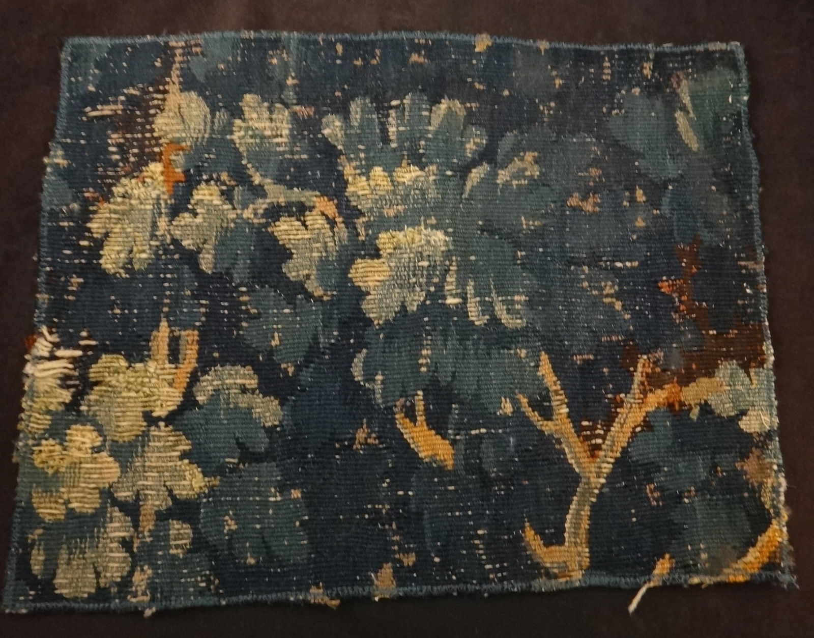 17th c Flemish wool Textile Fragment of Tree’s & Shrubs (1 of 12)