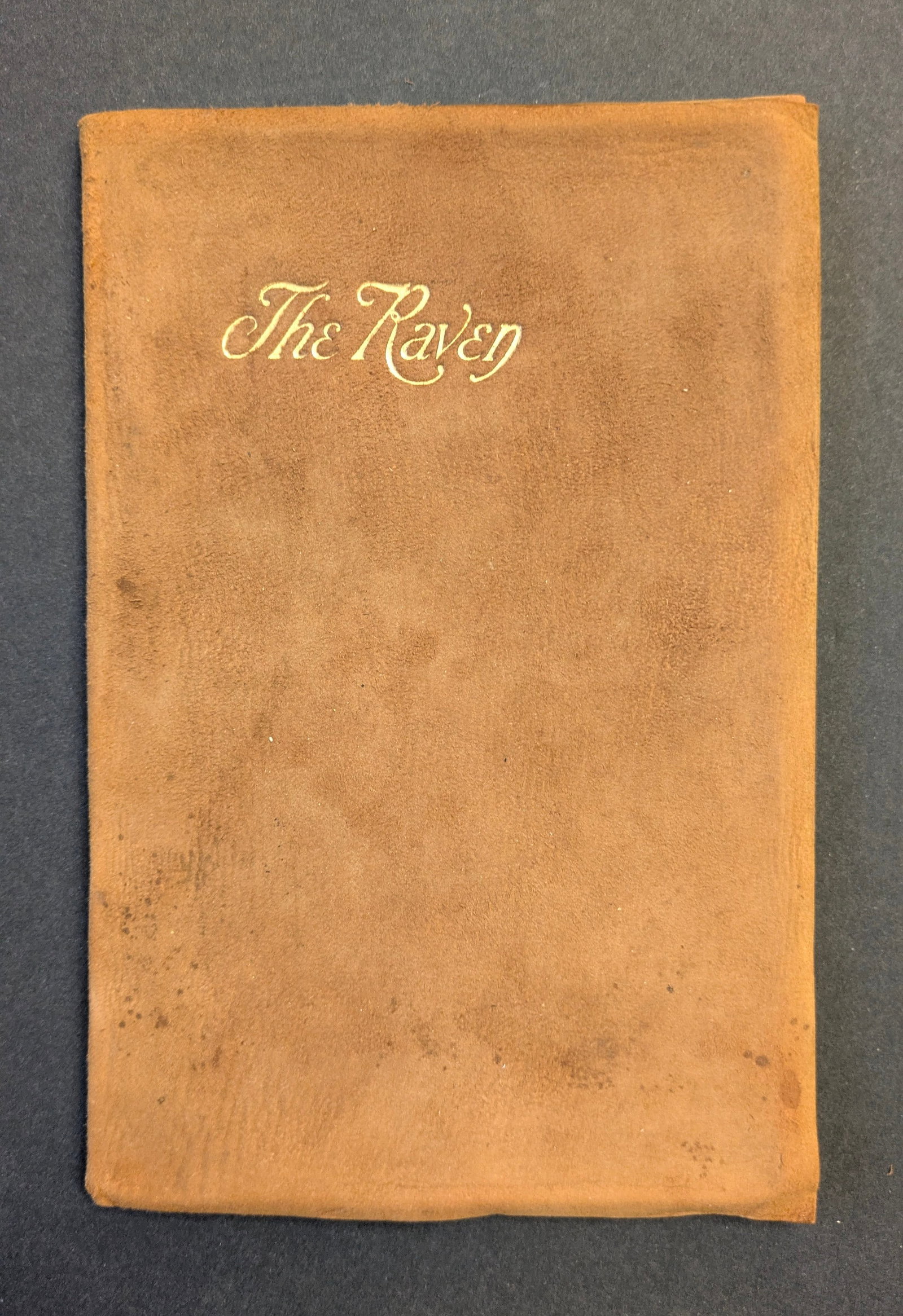 Original 1904 Edgar Allen Poe Book – The Raven & The Bells: Original Edgar Allen Poe Book – The Raven & The Bells. Thomas Y. Crowell & Co. N.Y. Circa late 1904. In the original suede cover with gold leafed The Raven on the cover. 7 ½” x 5”