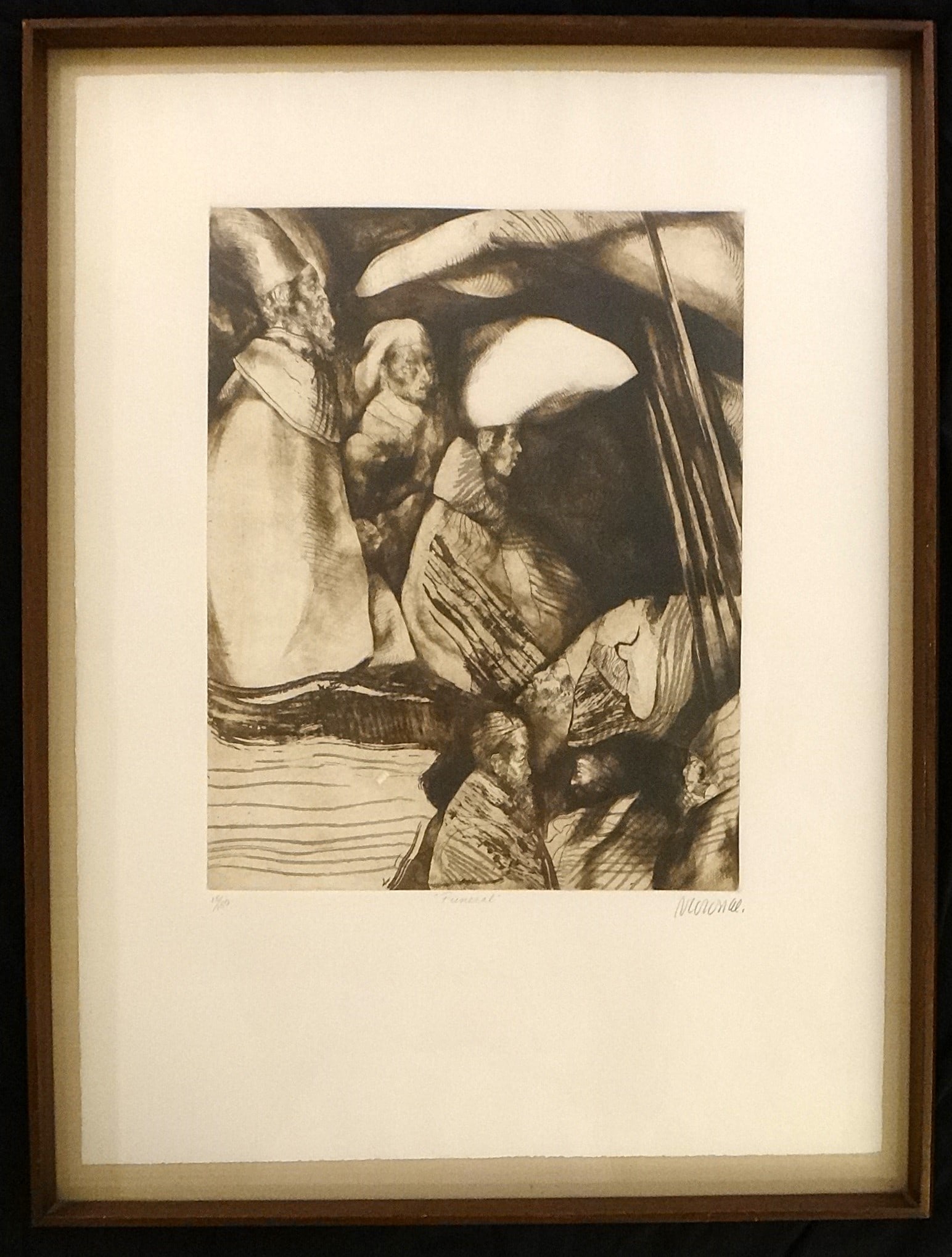 Rafael Coronel Intaglio LE - Etching on wove paper: Funeral. (1 of 7)