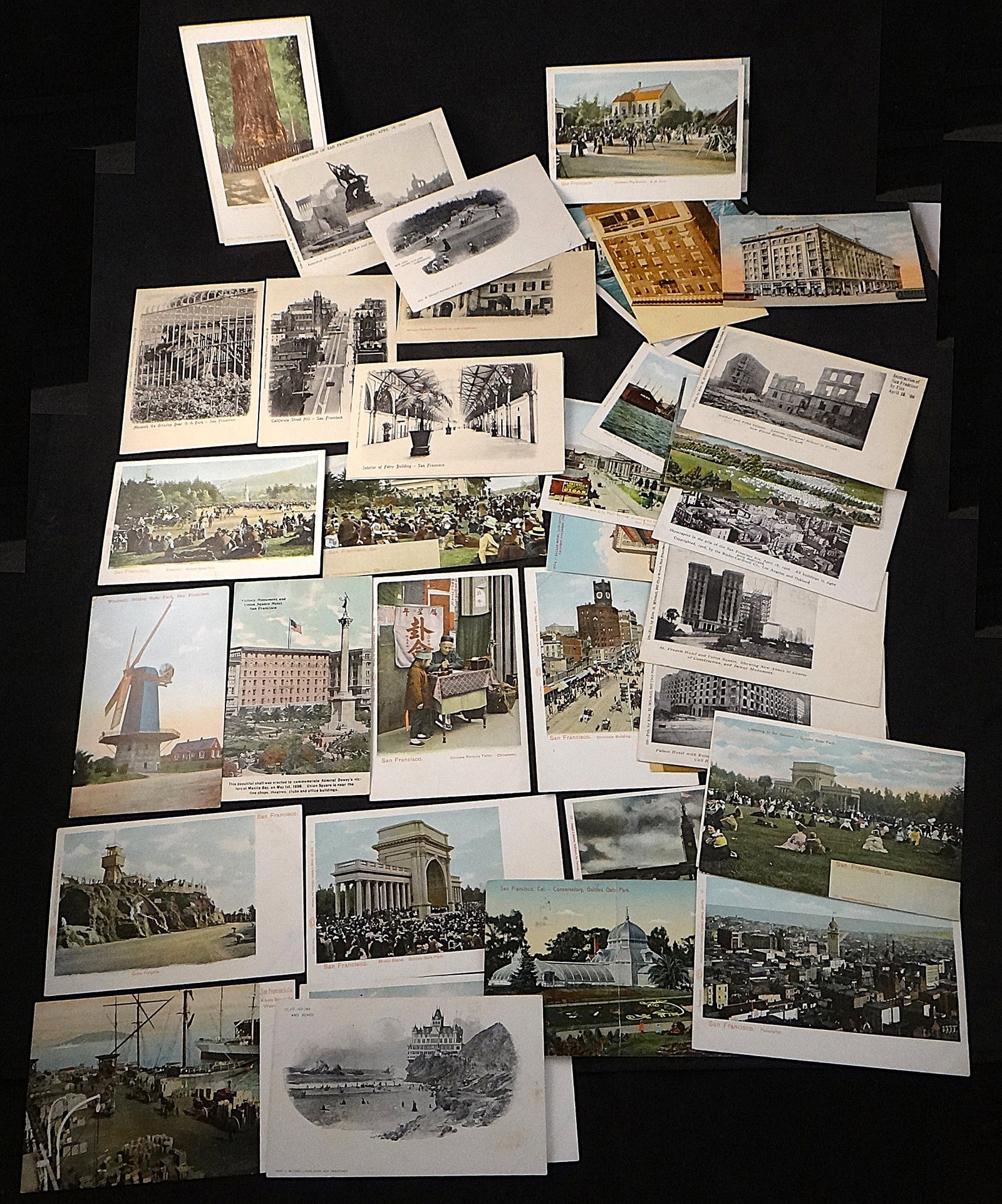 43 Antique Postcards of San Francisco, CA. Circa 1910-1915: Collection of 43 Antique Postcards of San Francisco, CA. Circa 1910-1915