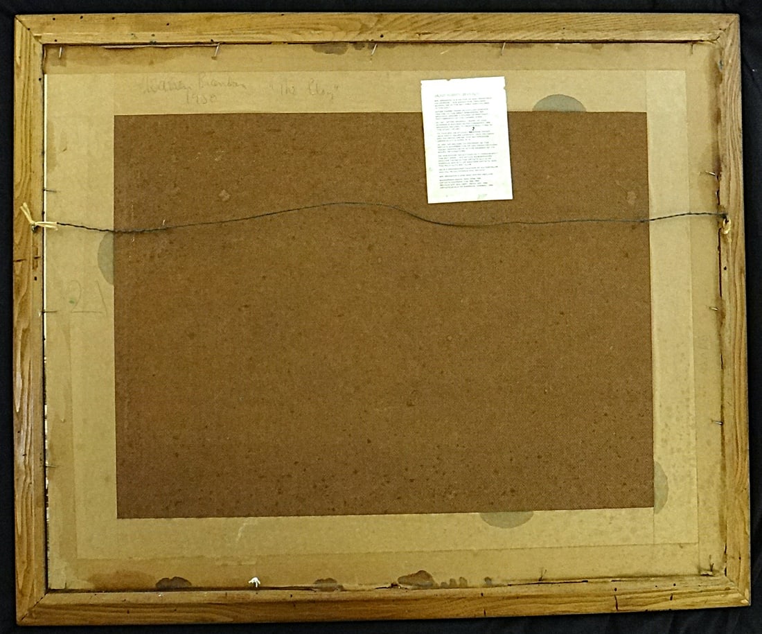 Warren Brandon Oil on Masonite: “The Play??. Signed & dated 1951 - 5