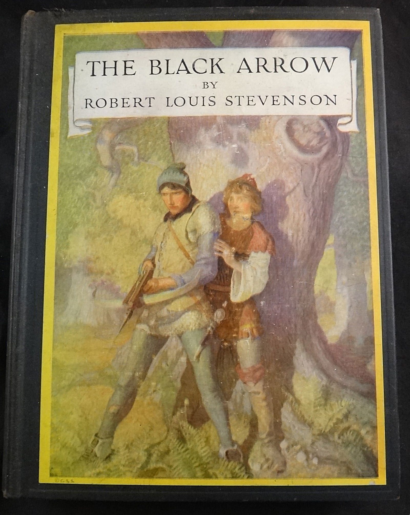 Robert L. Stevenson – The Black Arrow, Hardcover 1933: Robert L. Stevenson – The Black Arrow, Hardcover 1933 New York Scriber’s & Sons edition. 327 pages with 9 full colored illustrations by N.C. Wyeth, copyright 1911.