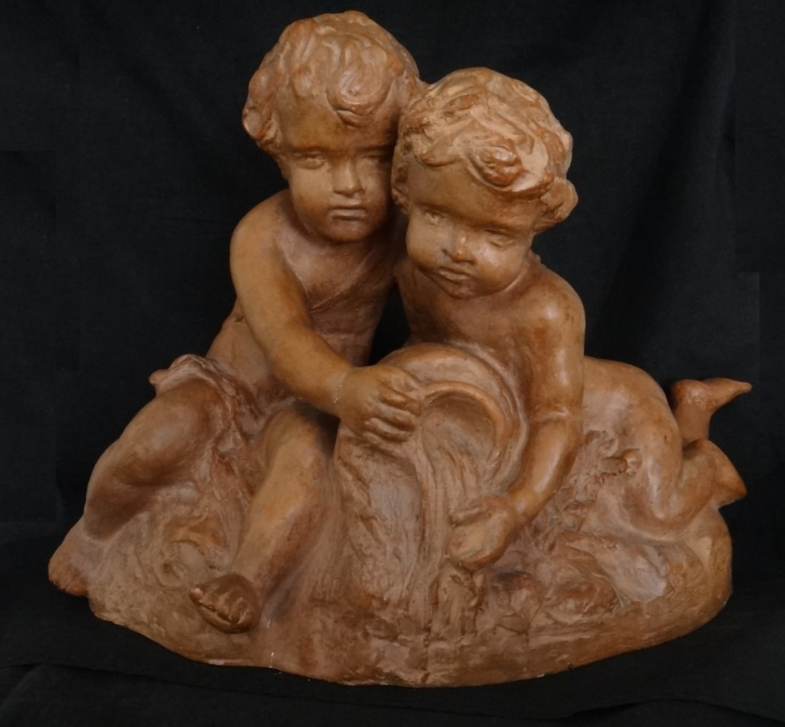Leoncillo Leonardi Terra Cotta Sculpture - 2 Putti, Circa 1930’s. (1 of 11)