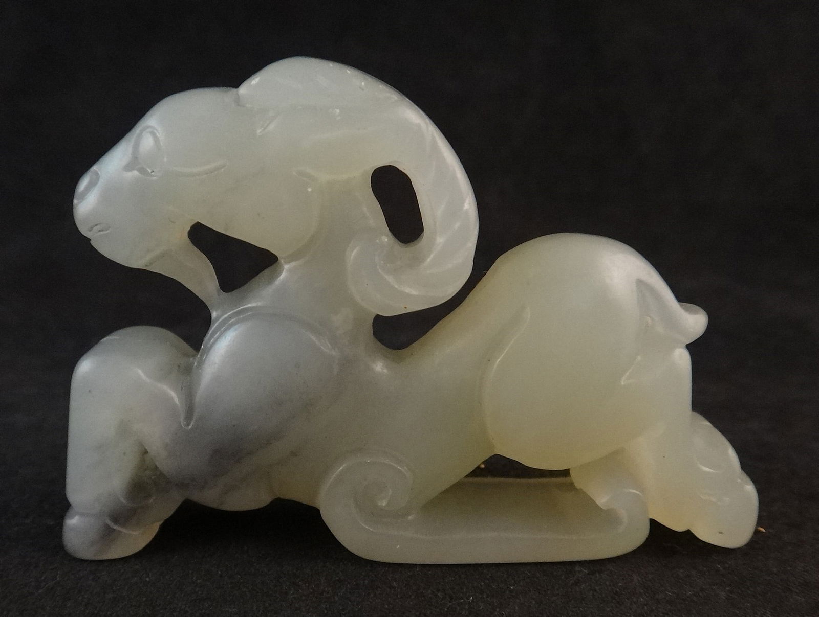 Antique Chinese Carved Jade Ram, zodiac figure.: Antique Chinese Carved Jade Ram, zodiac figure. 2 3/8” x 1 5/8” tall x 3/8” (60mm x 41mm x 12.4mm) thick.