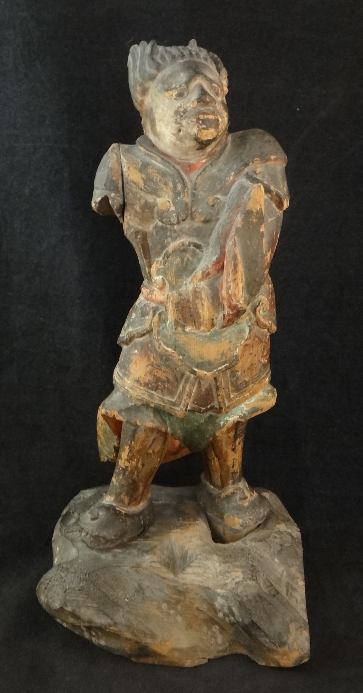 Japanese Edo Period Carved & Painted Wood Demon Sculpture (1 of 12)