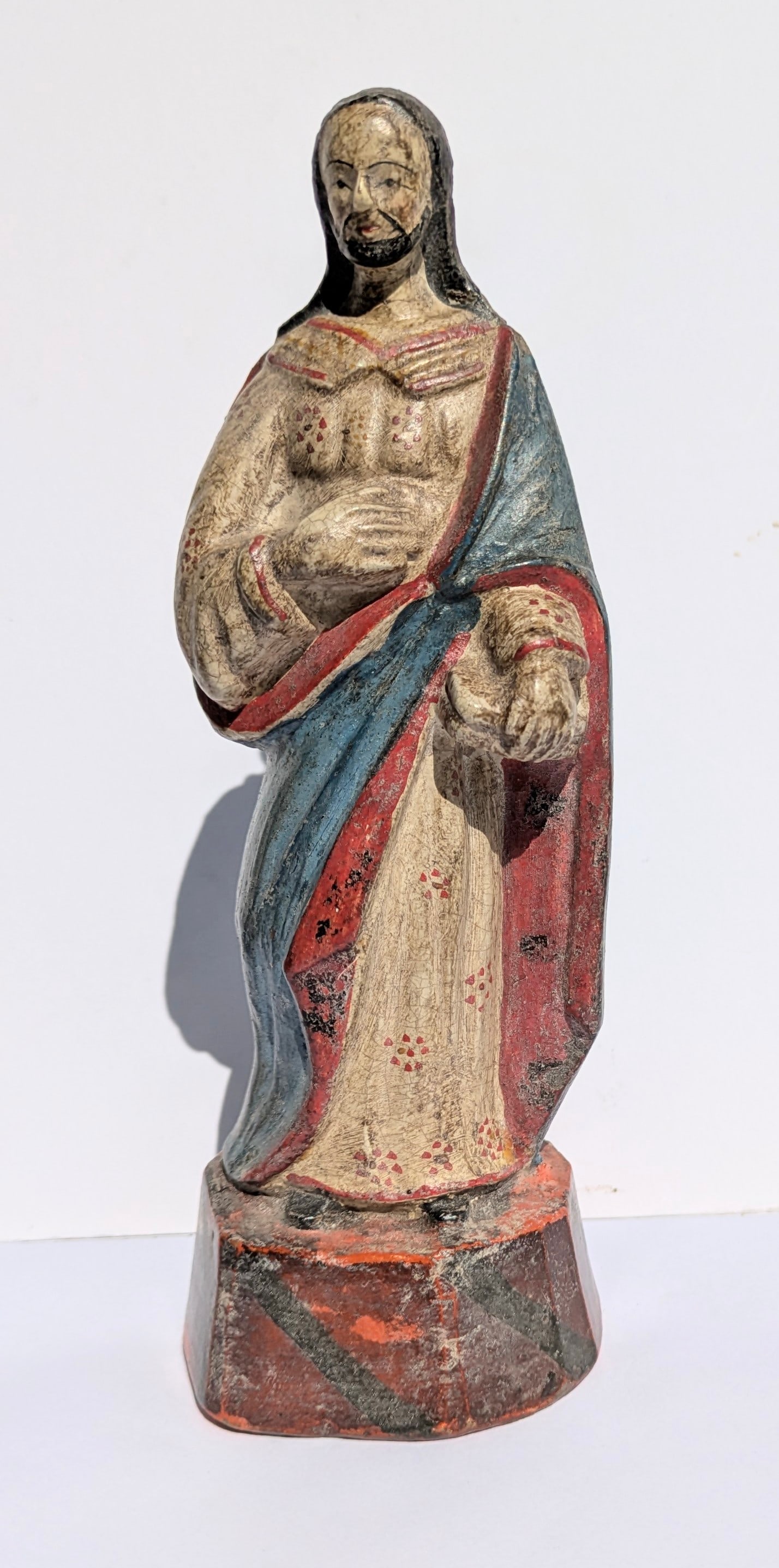 Antique European Glazed Pottery Figure of Jesus (1 of 3)