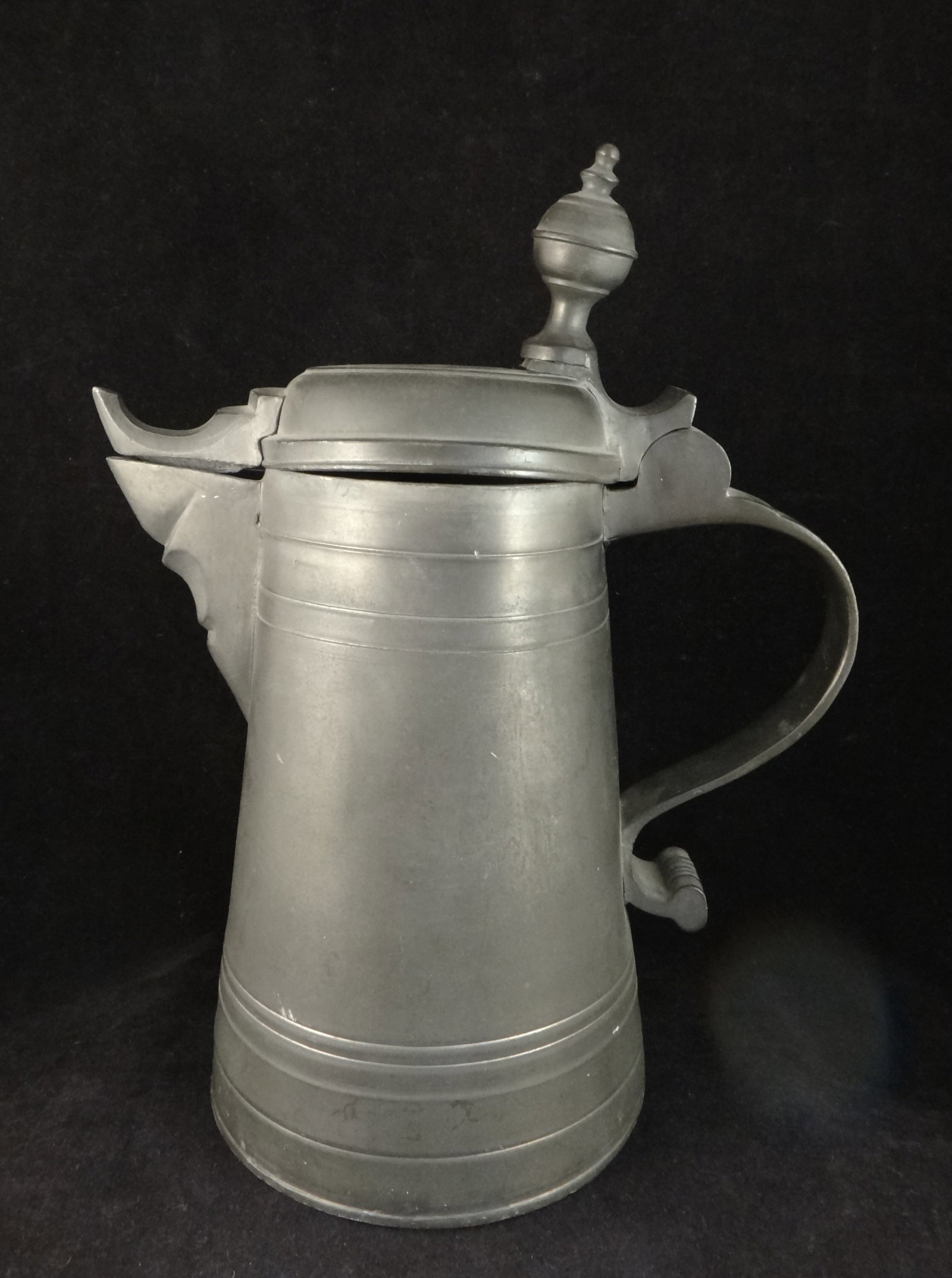 1796 No. European Pewter Tankard w/Ball Finial (1 of 11)