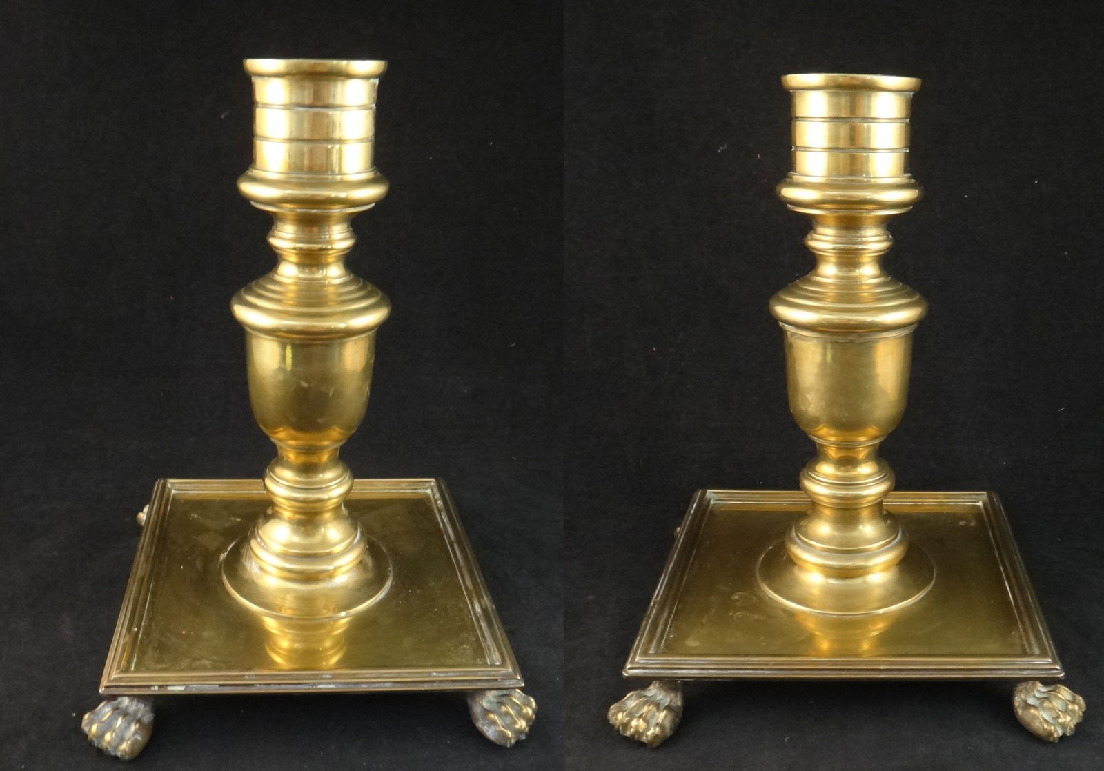 Pair Vintage Maitland Smith Heavy Brass Candle Holders (1 of 7)