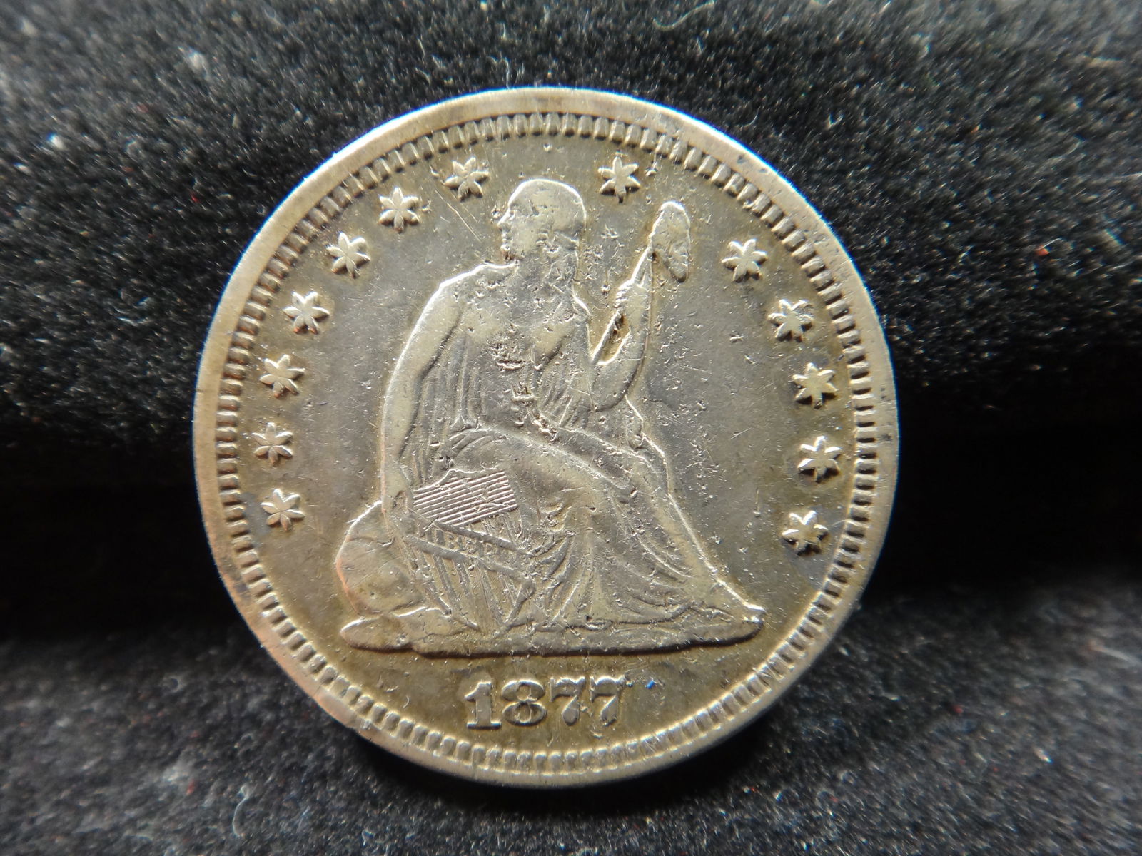 1877 Seated Liberty Quarter, XF/AU (1 of 2)