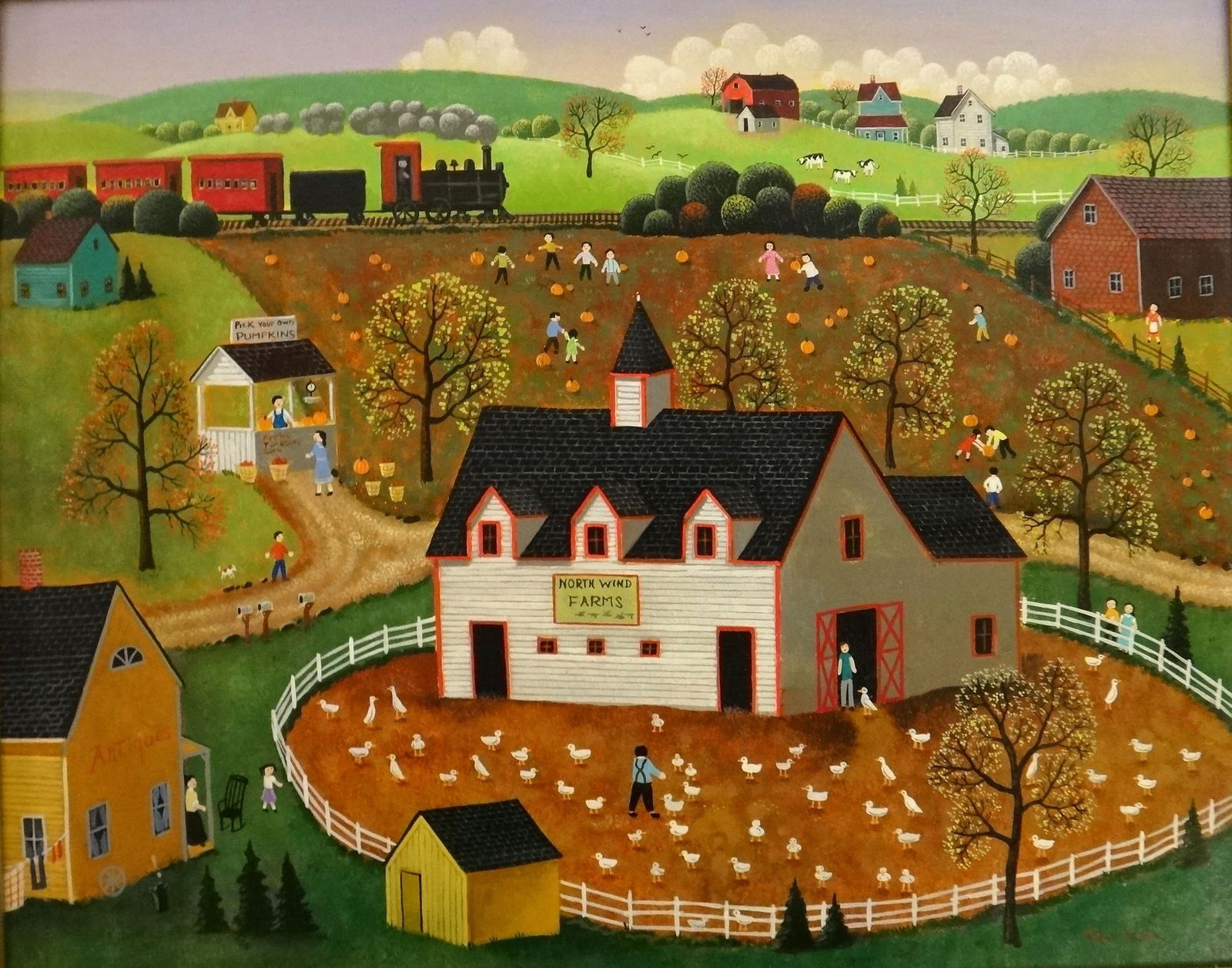 Original Steve Klein Acrylic Painting - Northwind Farms. Signed, 16?? x 20??. (1 of 11)