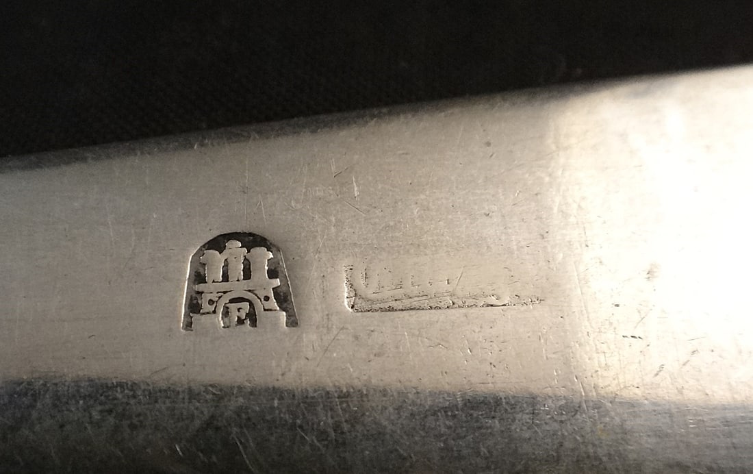 2 Antique Danish 830 Silver Serving Spoons. - 6