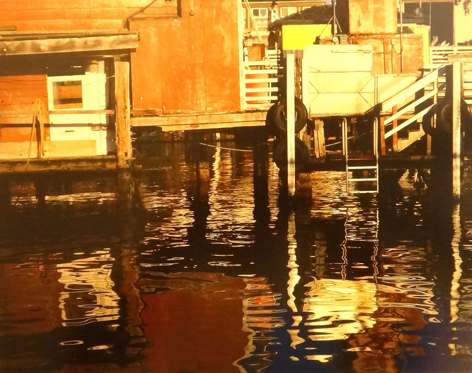 Lg. Vintage Ron F.R. Horner Photograph of The Monterey Wharf & Ocean: Large Vintage Ron F.R. Horner Original photograph of The Monterey Wharf & Ocean with reflections. Photo size is 14” x 11”. Matte is 20” x 16”. Signed on the matte, RFRH. Carmel