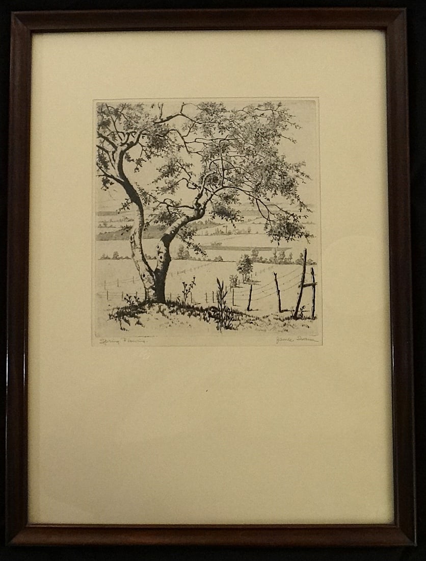 James Swann Etching: Spring Plowing. Circa 1952. - 2
