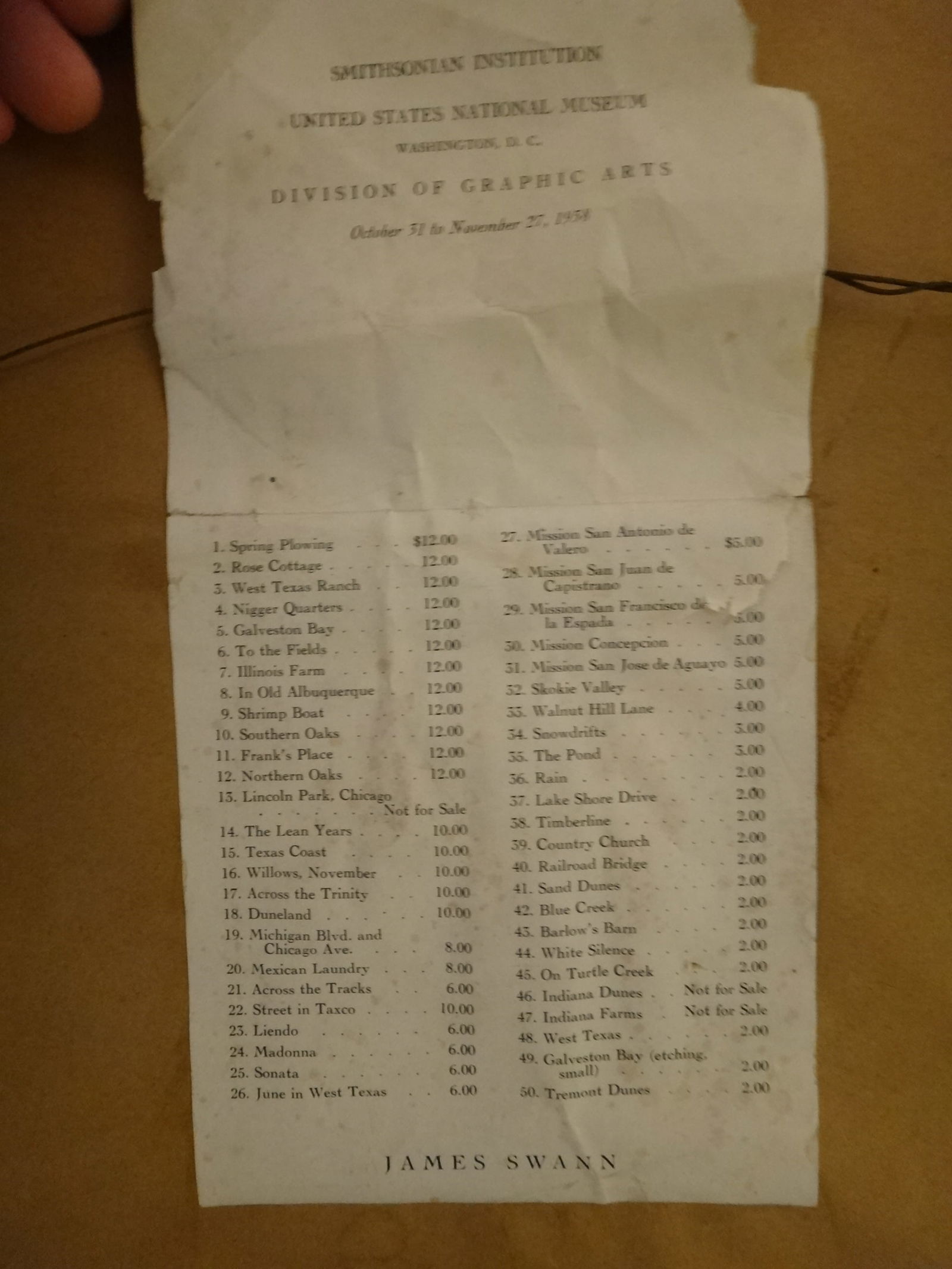 James Swann Etching: Spring Plowing. Circa 1952. - 8