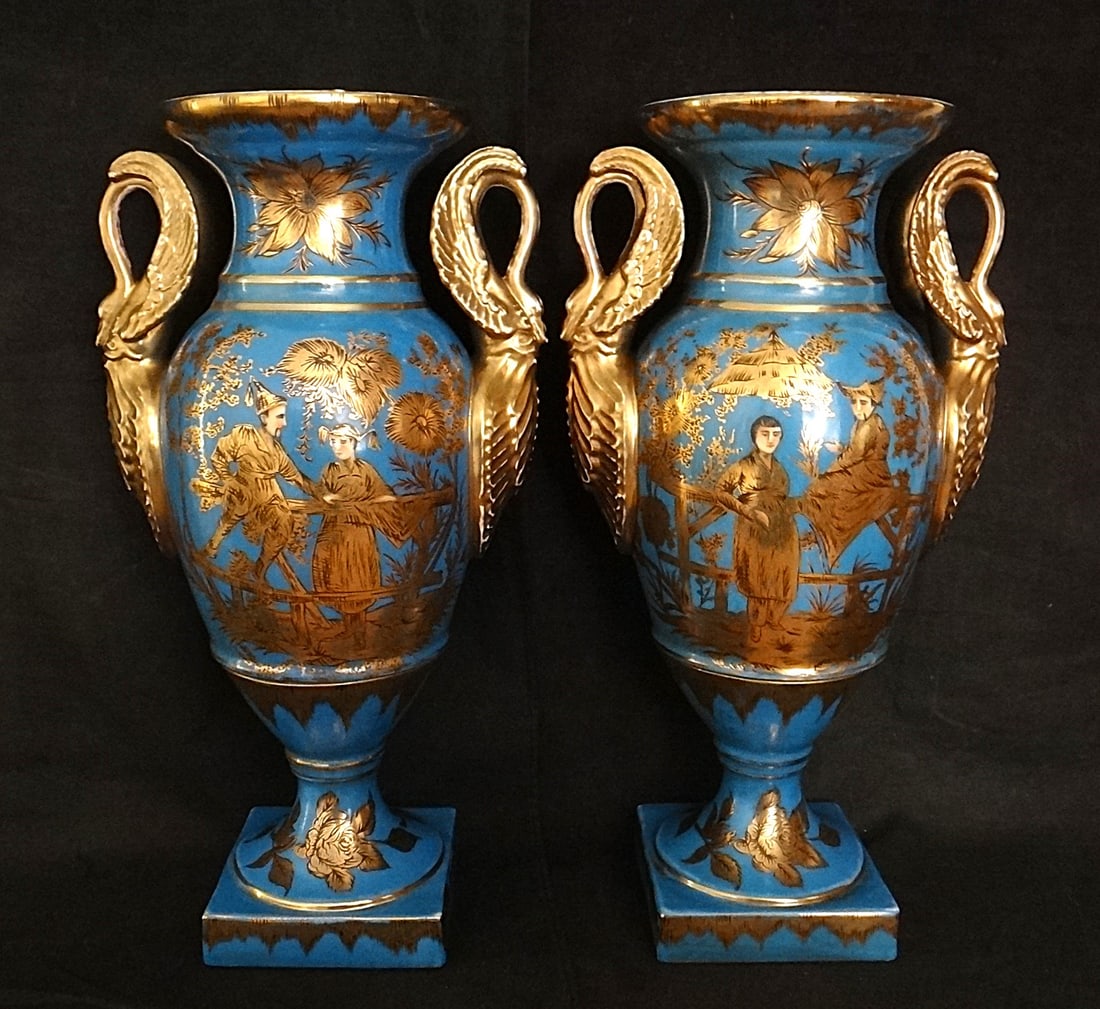 Pr. 19th c. French Empire Porcelain Vases in the Sevres Style (1 of 13)
