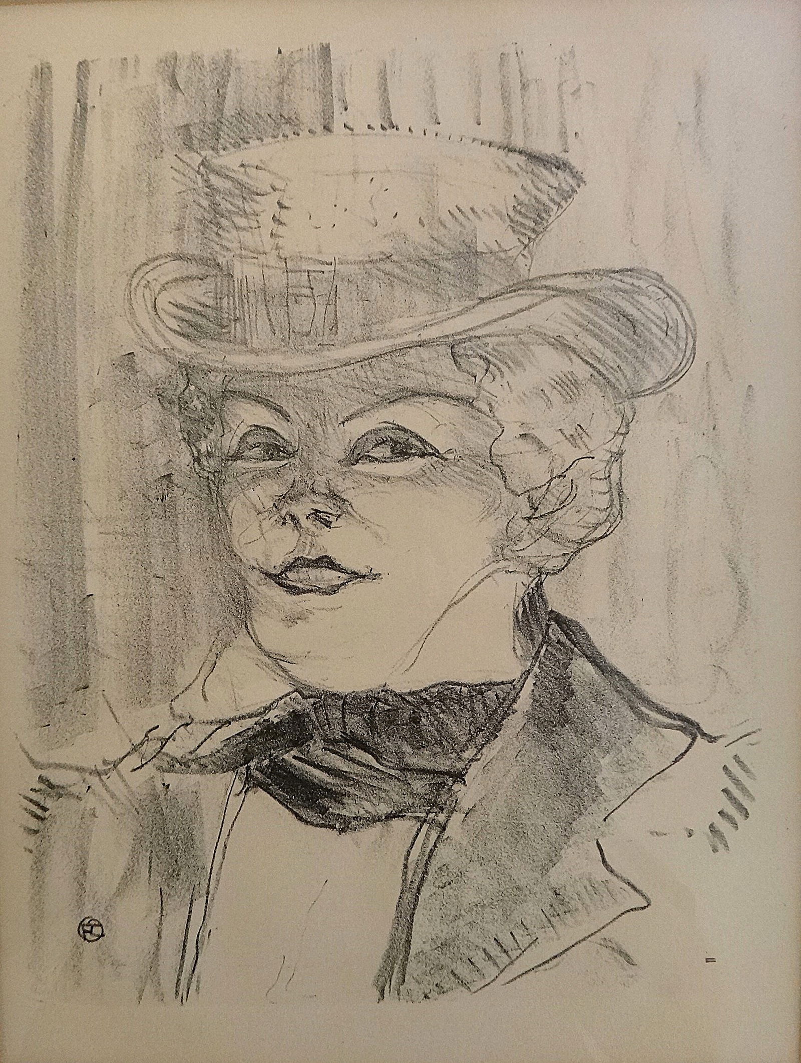 Original Henri de Toulouse-Lautrec 1898 Lithograph - Madame Rejane.: Original Henri de Toulouse-Lautrec (1864-1901) Lithograph on wove paper of Madame Rejane. A 1898 edition of 100, very good impression with strong contrast. Logo signed bottom left. Museum tag from Pho