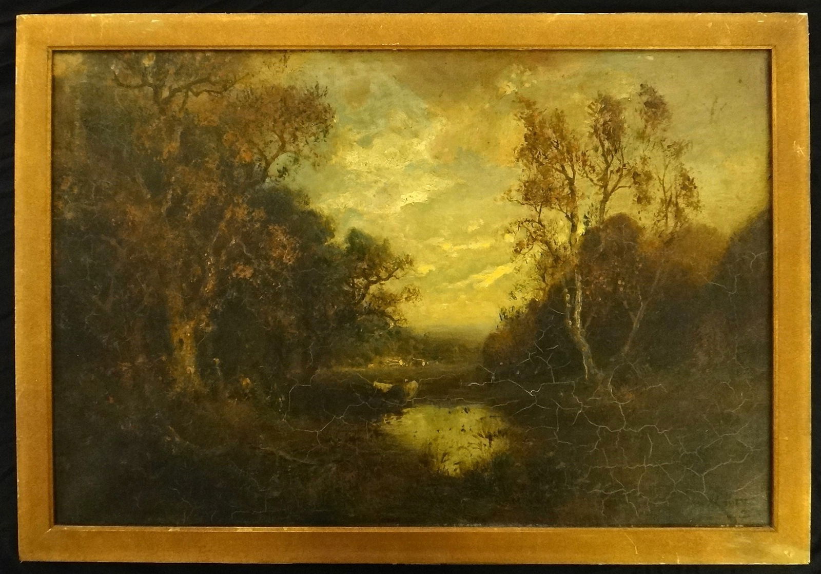 William Keith Oil - North CA Landscape Scene: The Drinking Pond (1 of 5)
