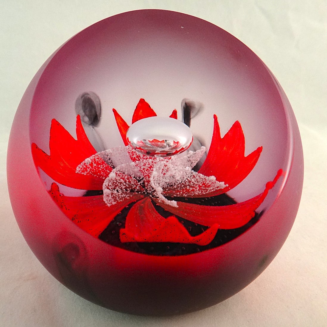 Vintage Caithness Art Glass Paperweight: LE White Tornado. (1 of 6)