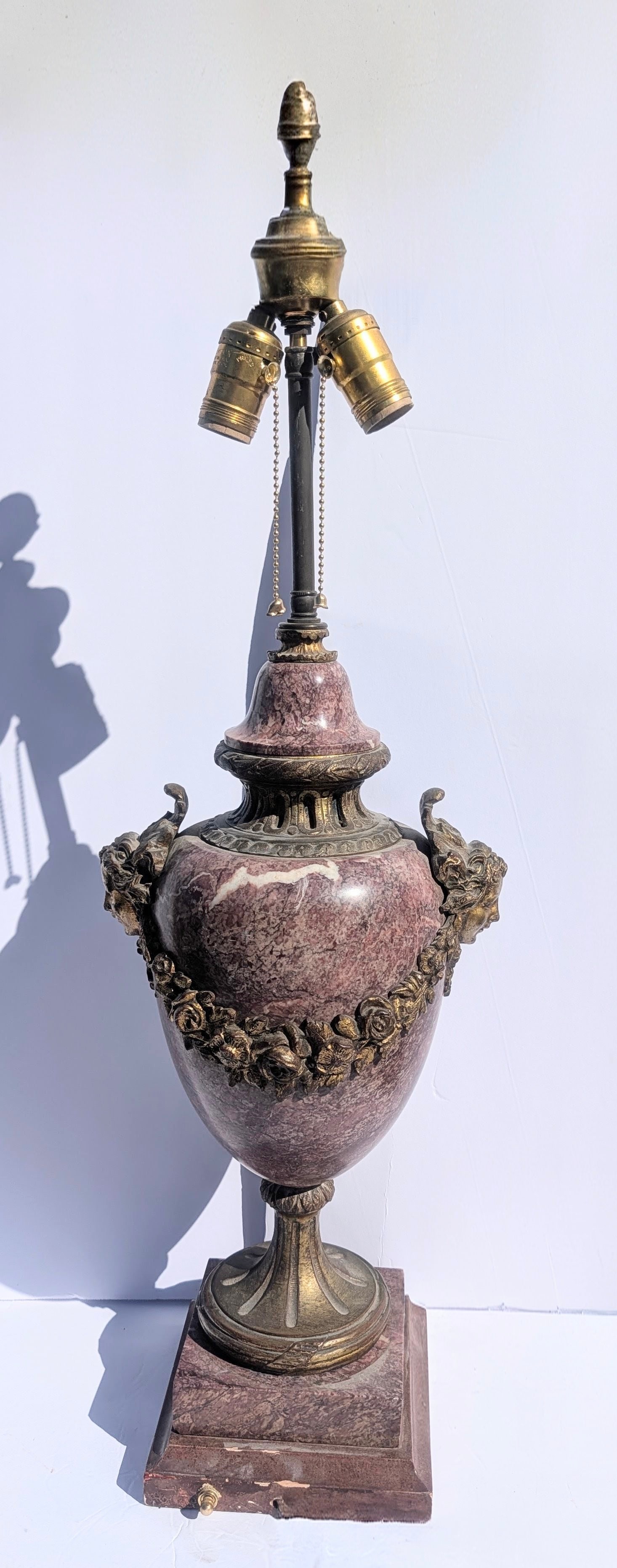 Antique French Napoleon III Marble & Gilt Bronze Lamp Vase (1 of 5)