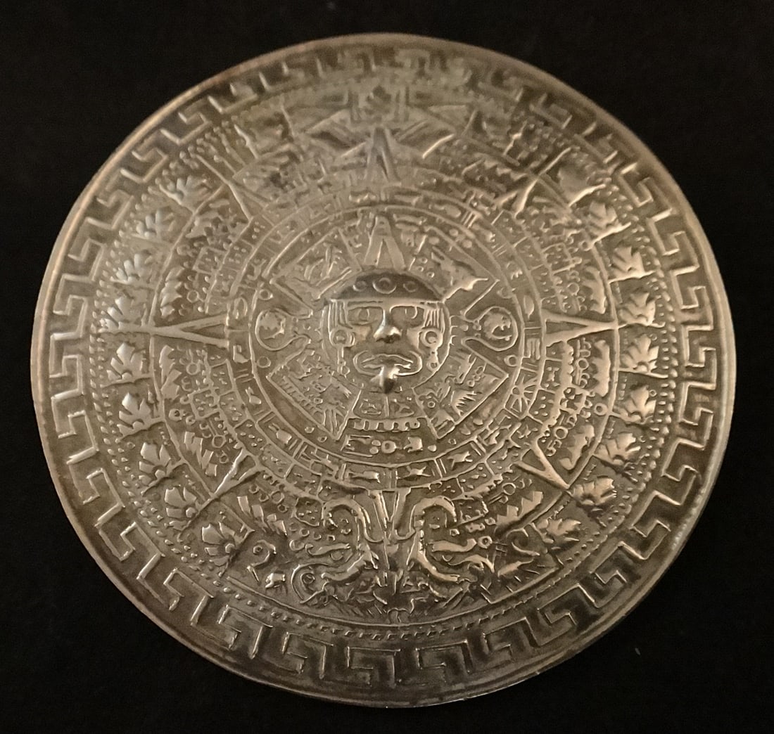 Vintage Mexican Sterling Silver Sun Disk Pin/Pendant. (1 of 5)